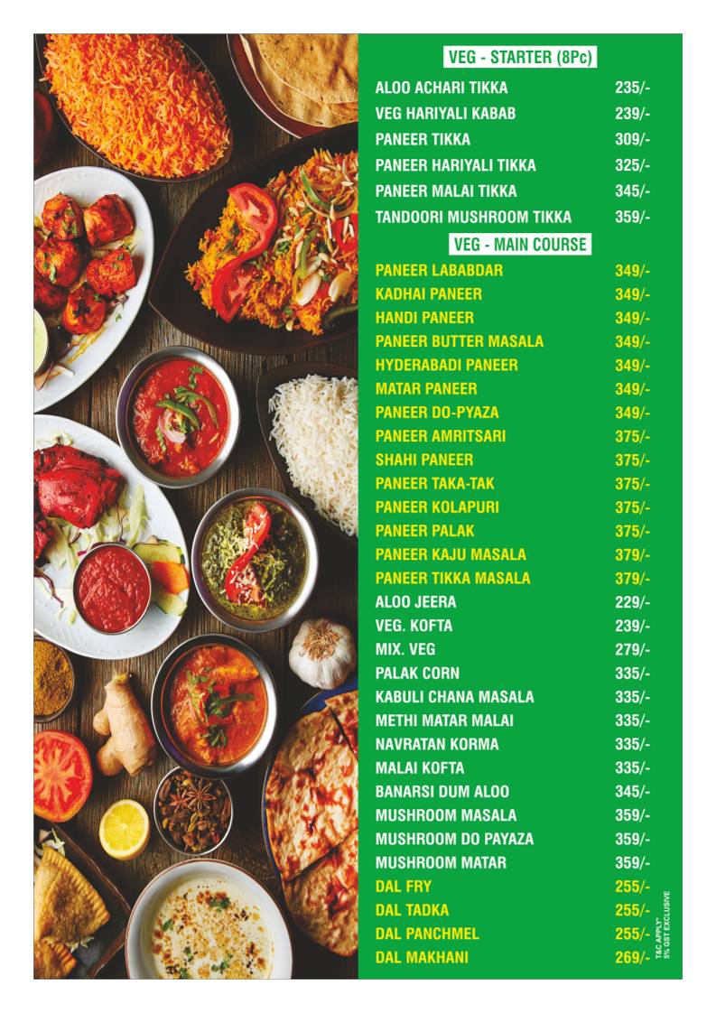 Dream Art Cafe Banquet & Restaurant - Jankipuram menu