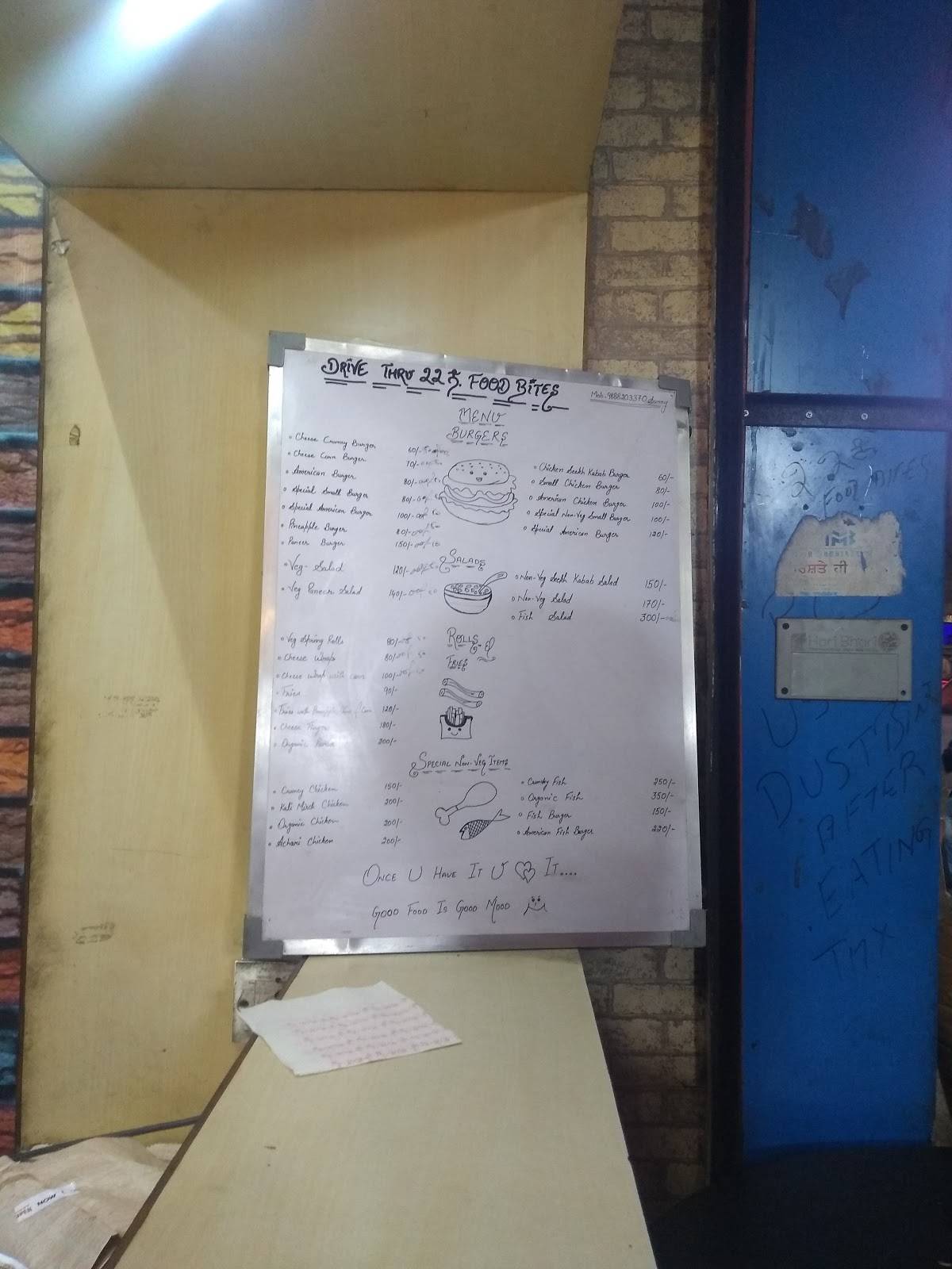 Drive Thru 22 No. Food Bites menu