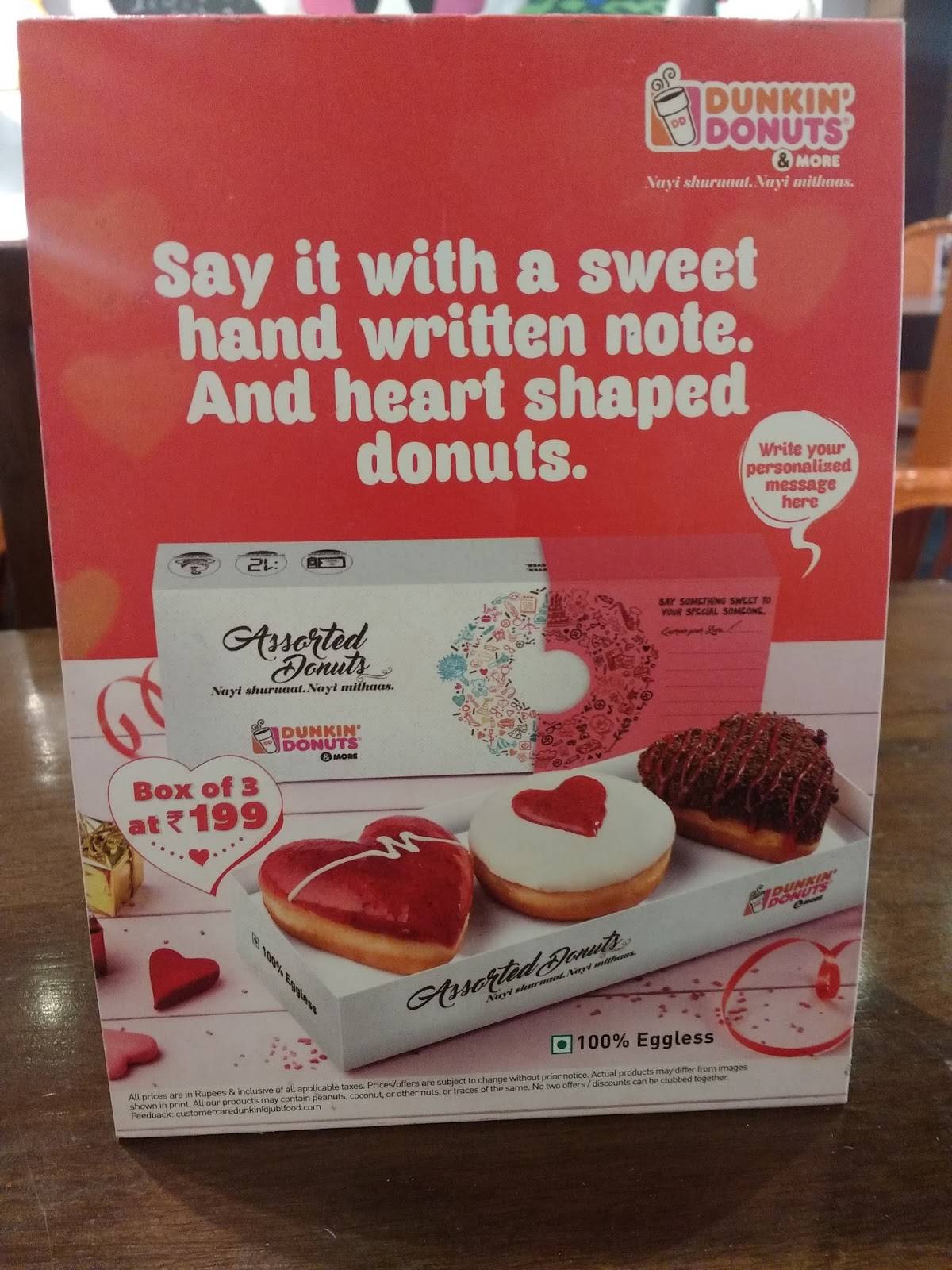 Dunkin' Donuts menu