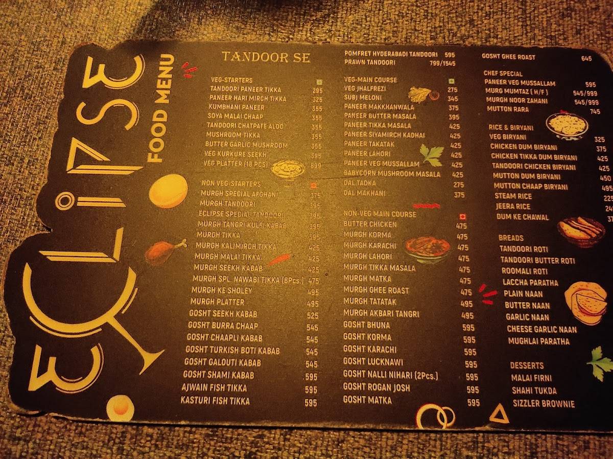 Eclipse Night Club menu