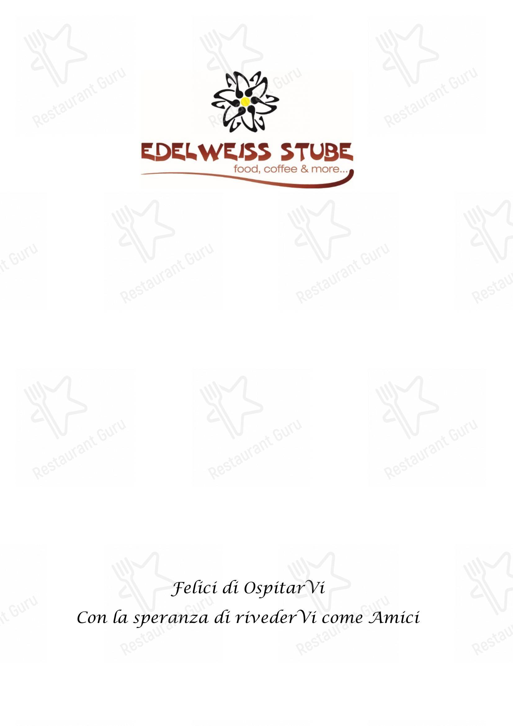 Edelweiss Stube in Sappada - Menu