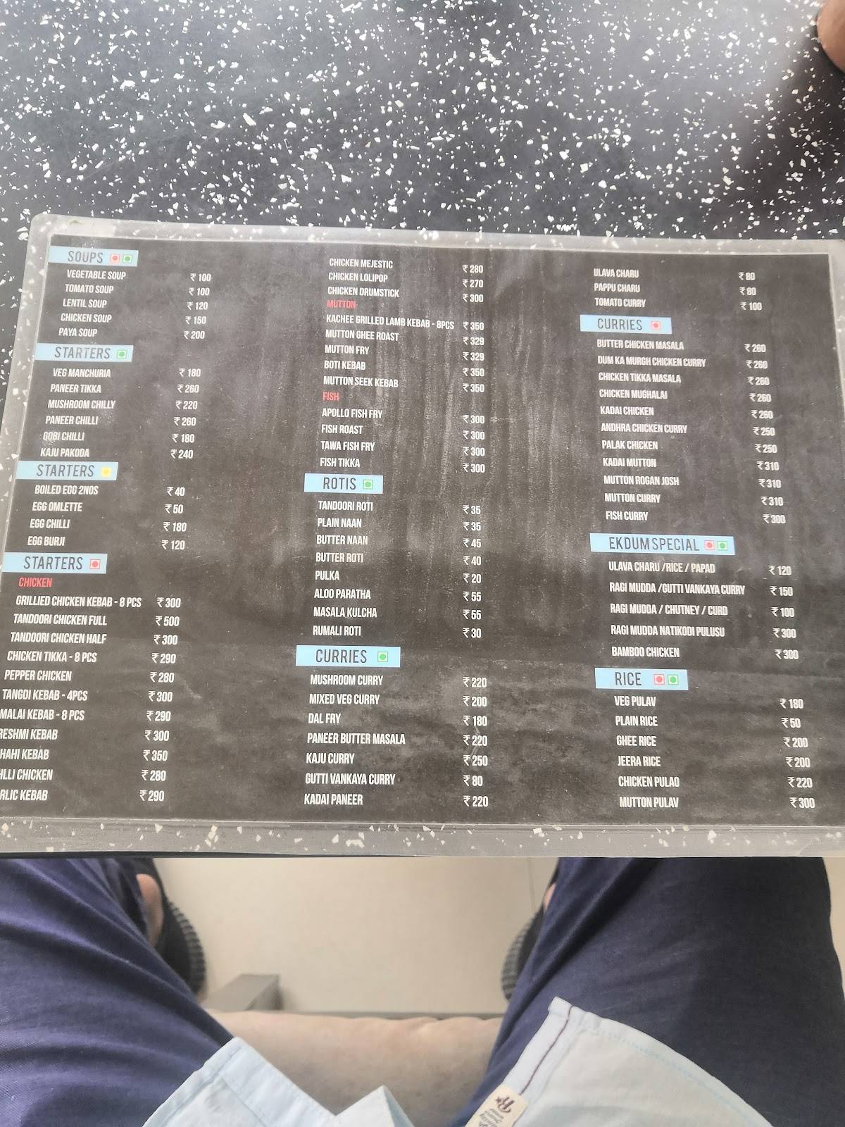 Ekdum hyderabadi menu