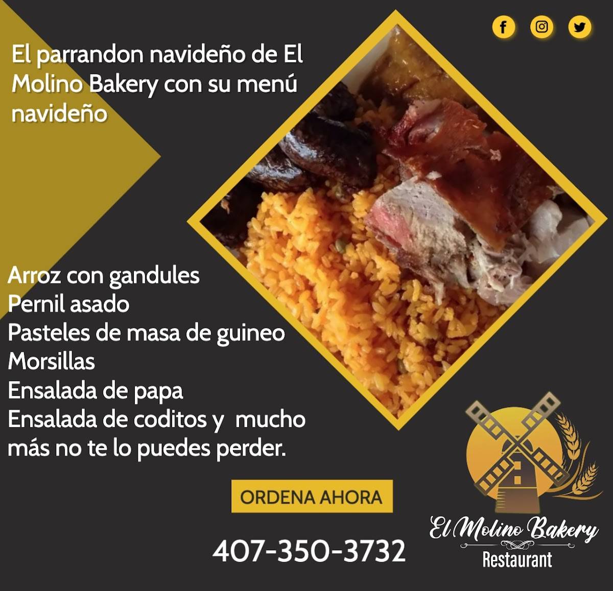 Carta de El Molino Bakery Restaurant, Kissimmee
