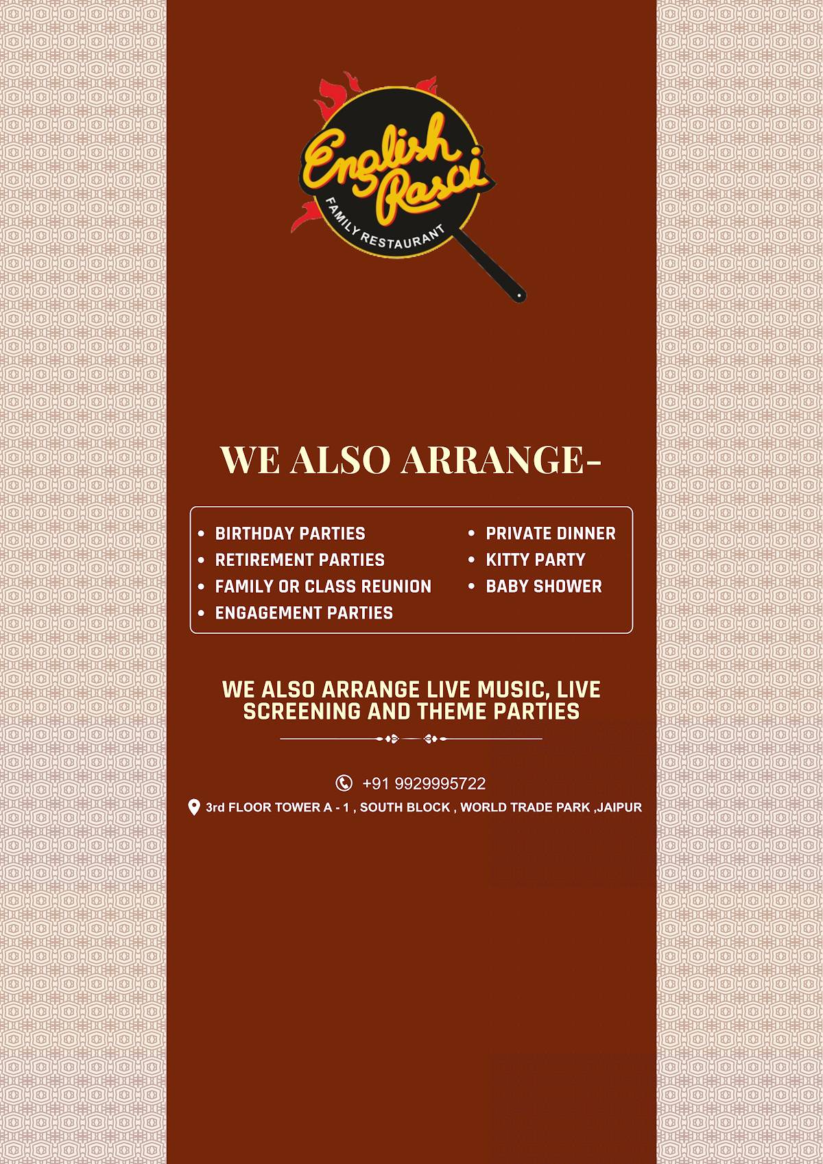 English Rasoi (WTP) menu