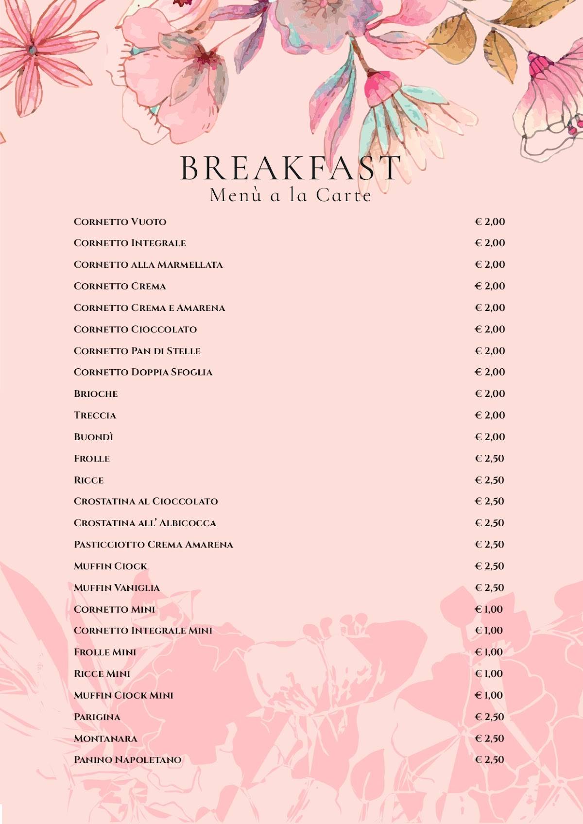 Menu di Enjoy Vomero 