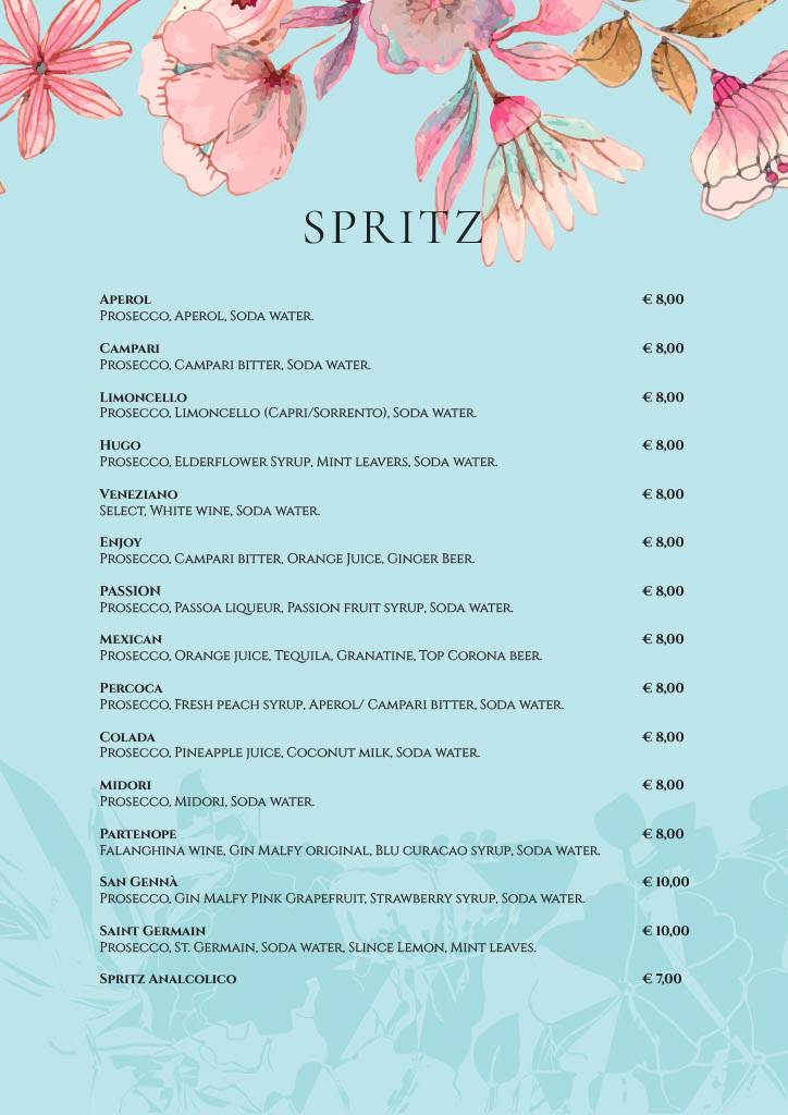 Menu di Enjoy Vomero 
