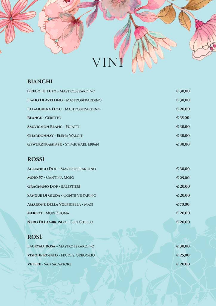 Menu di Enjoy Vomero 