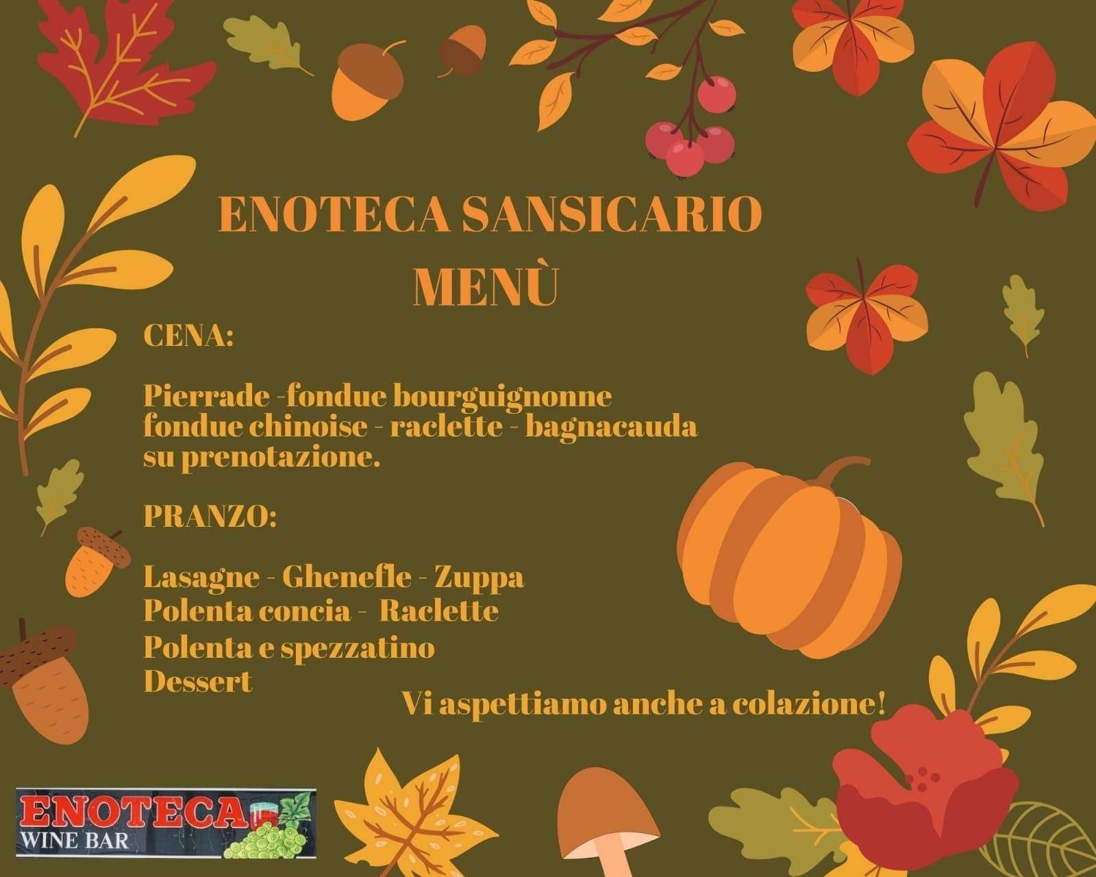 Menu di Enoteca Sansicario 