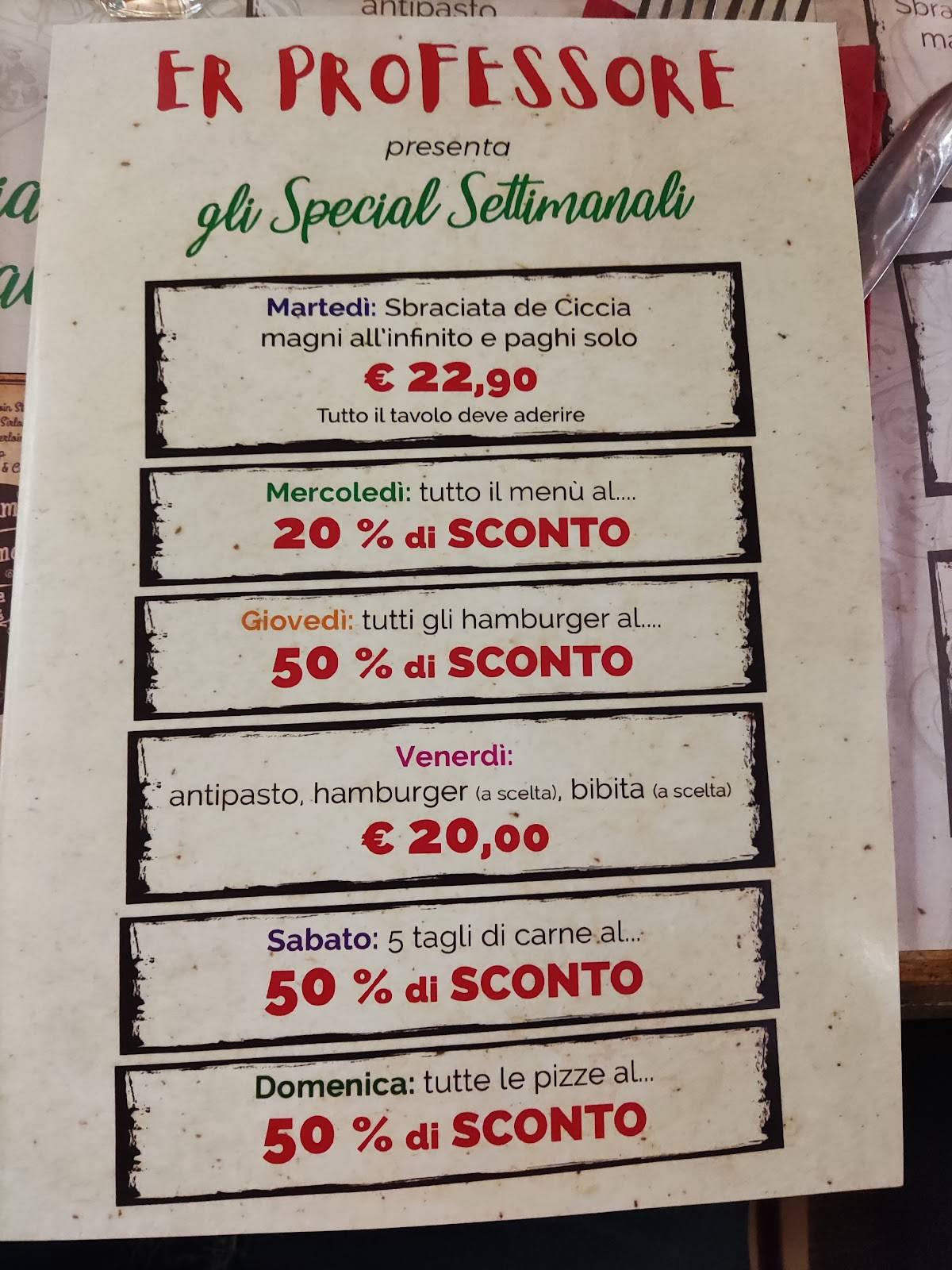 Menu di Er professore 