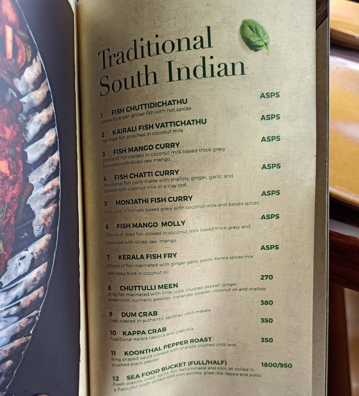 Menu at Grand Entree, Ernakulam