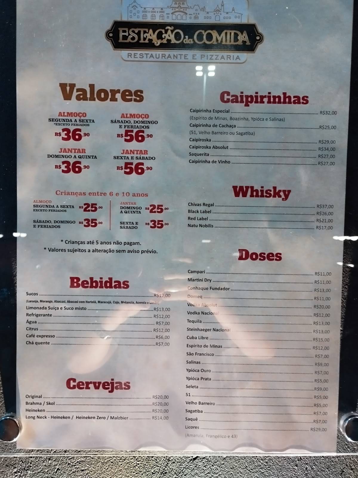 Estação Da Comida cardápio