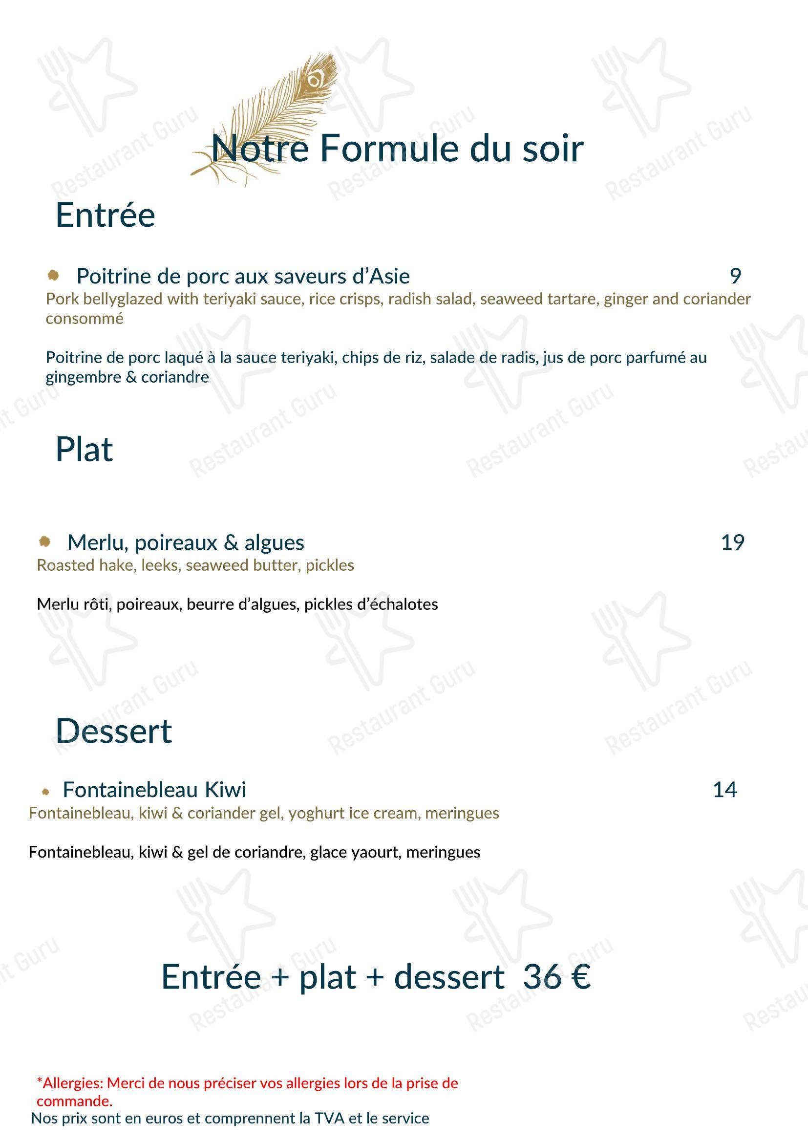 Estime dans Rennes - 菜单