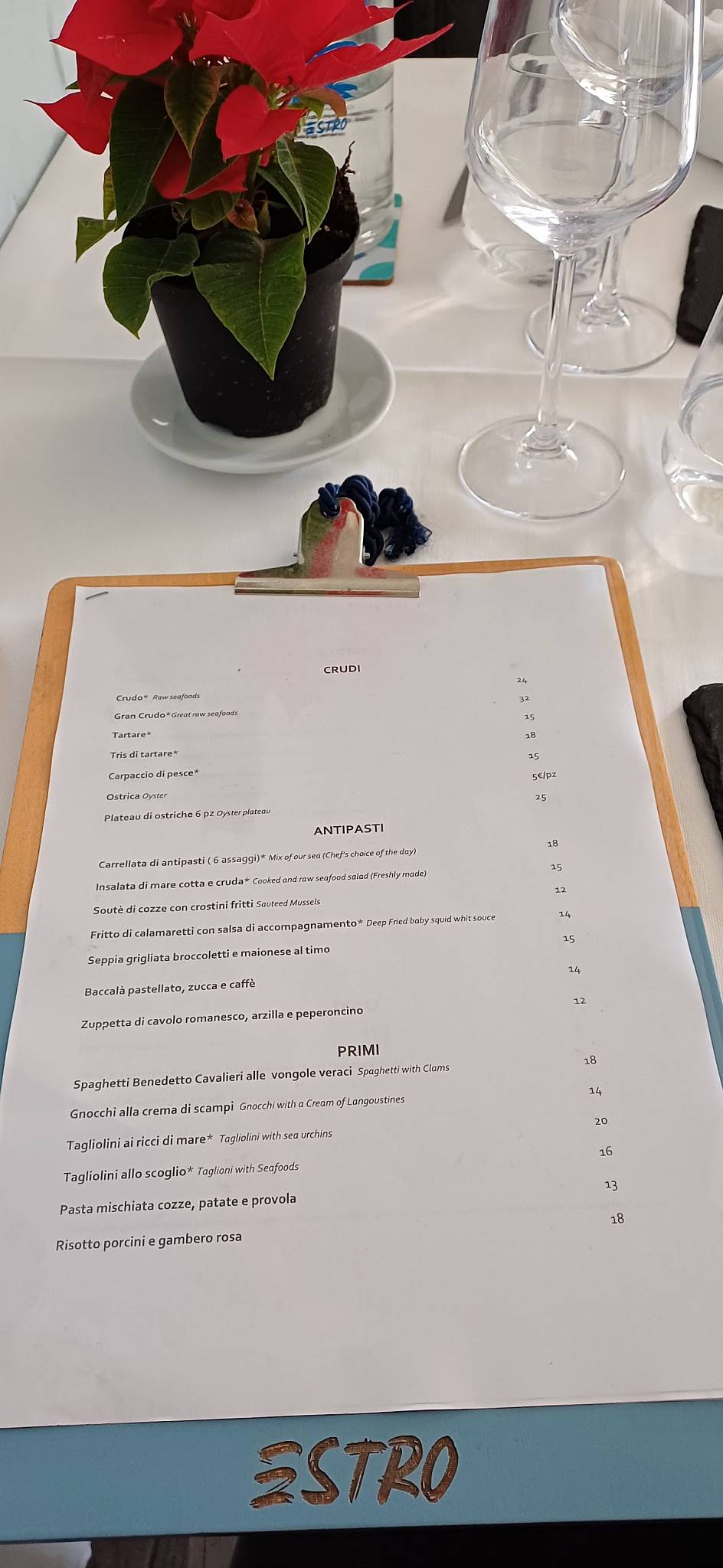 Menu di Estro Ristorante 