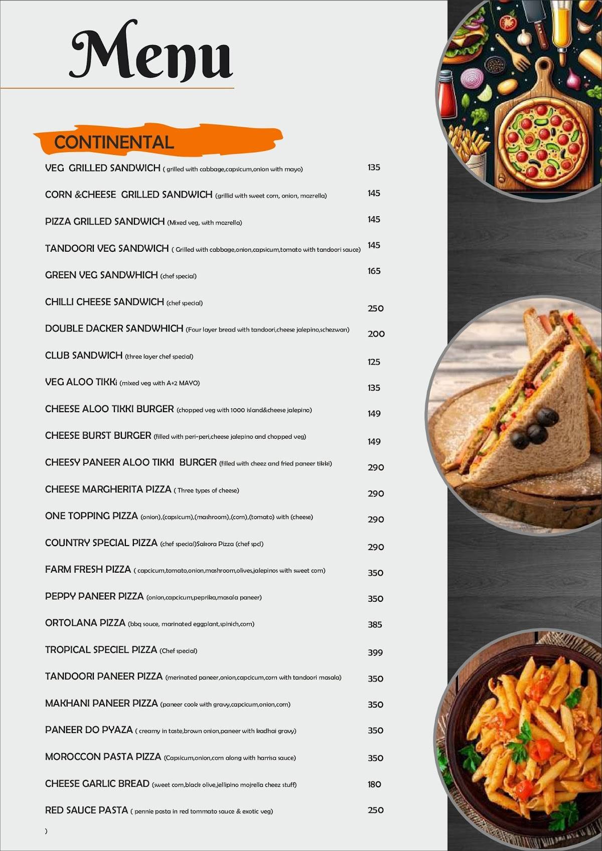 Tropical Cafe & Restro menu