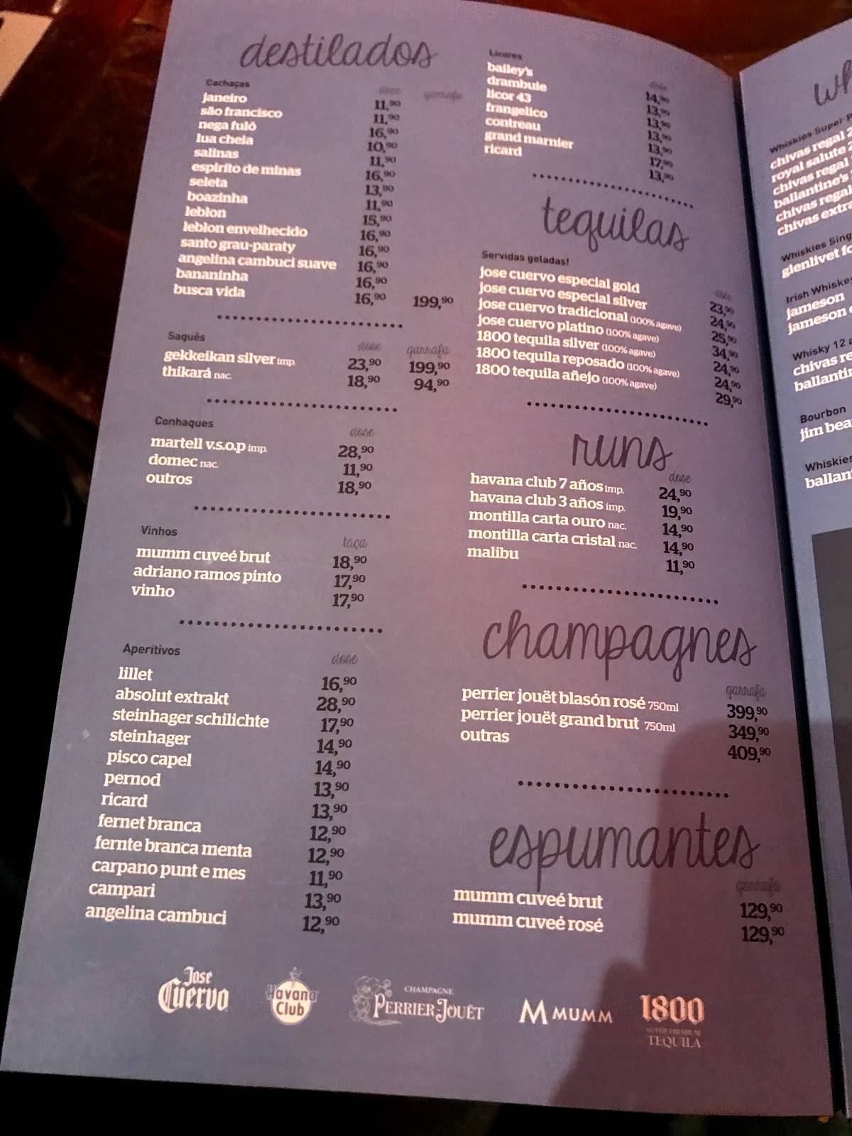 Eu Tu Eles Bar cardápio