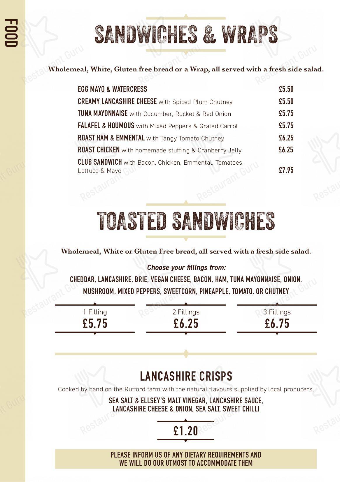 Menu at Exchange Coffee Co cafe, Blackburn