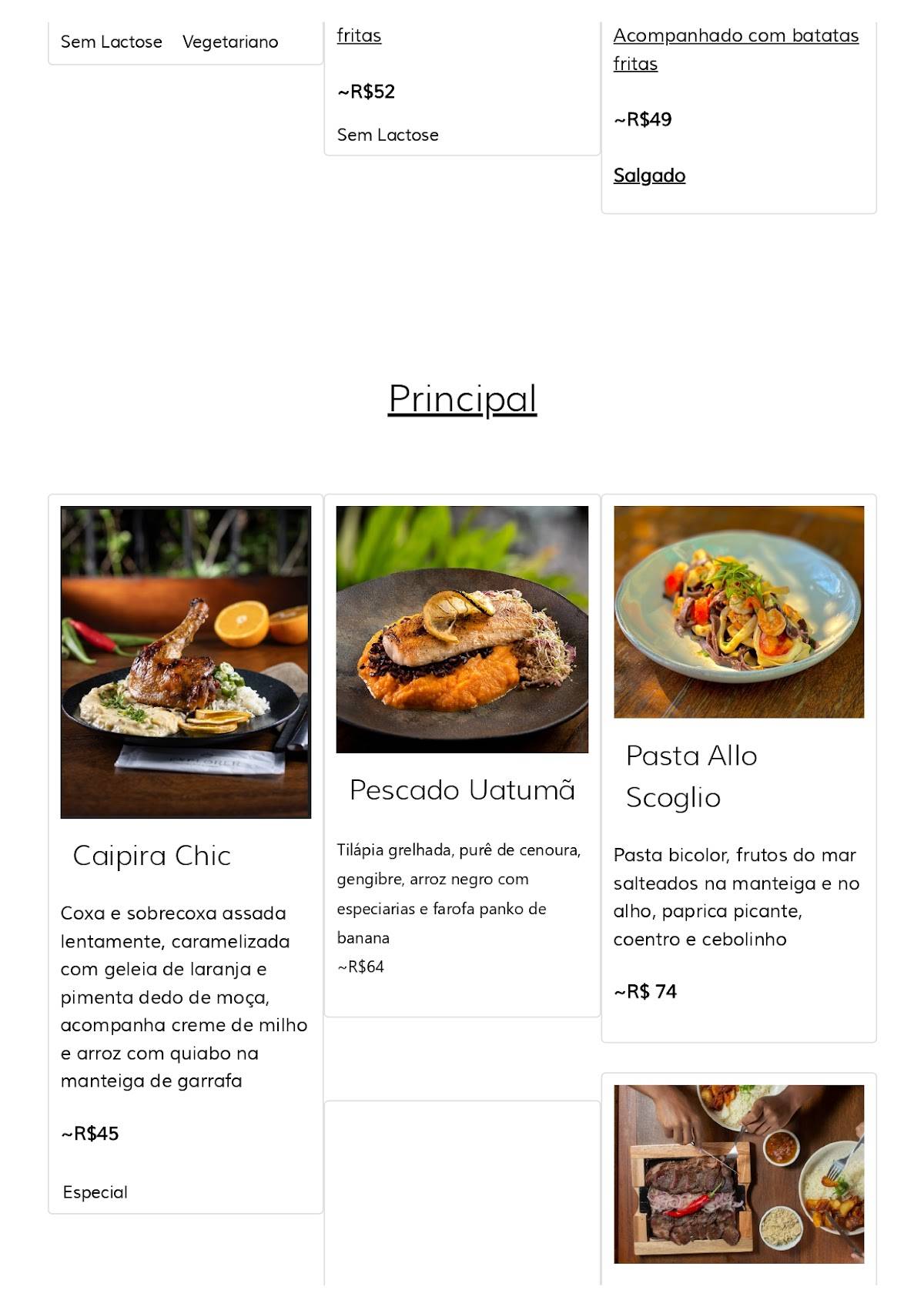 Explorer Bar cardápio