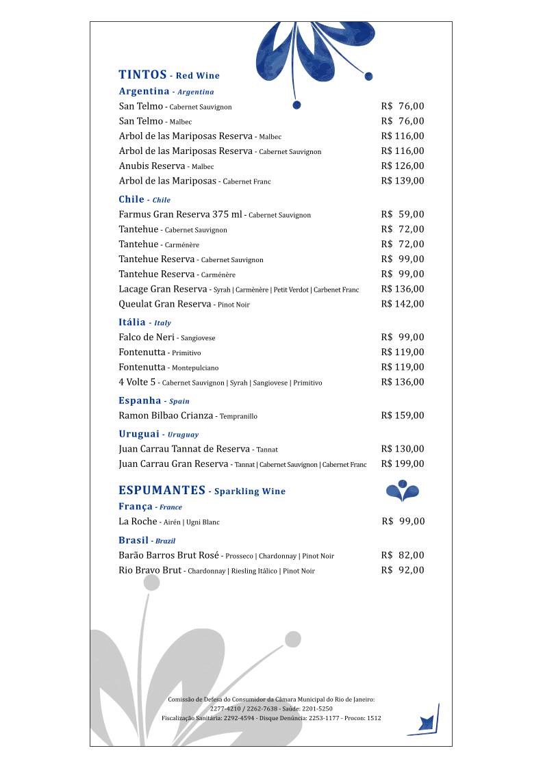 Farrapos Bistrô - Wine Bar cardápio