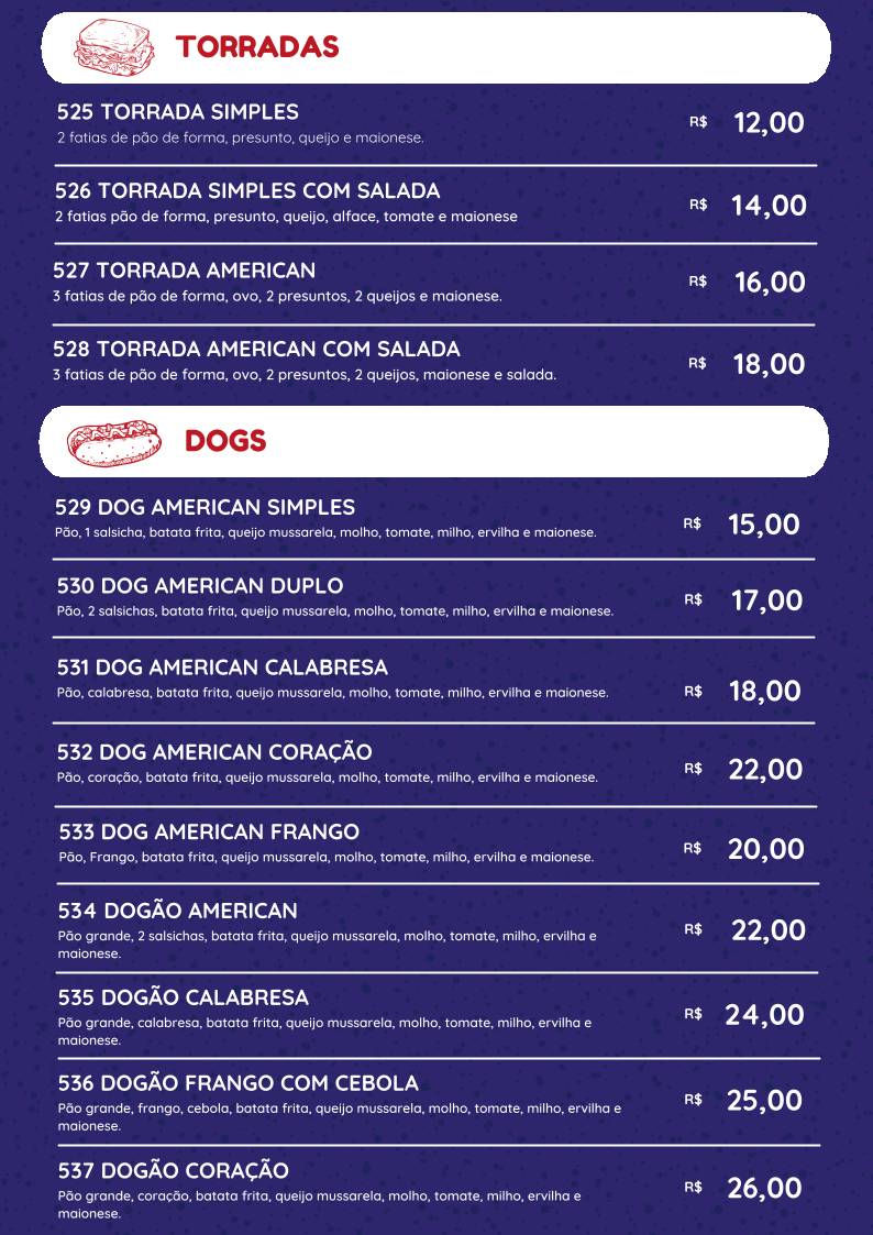 American Burger cardápio