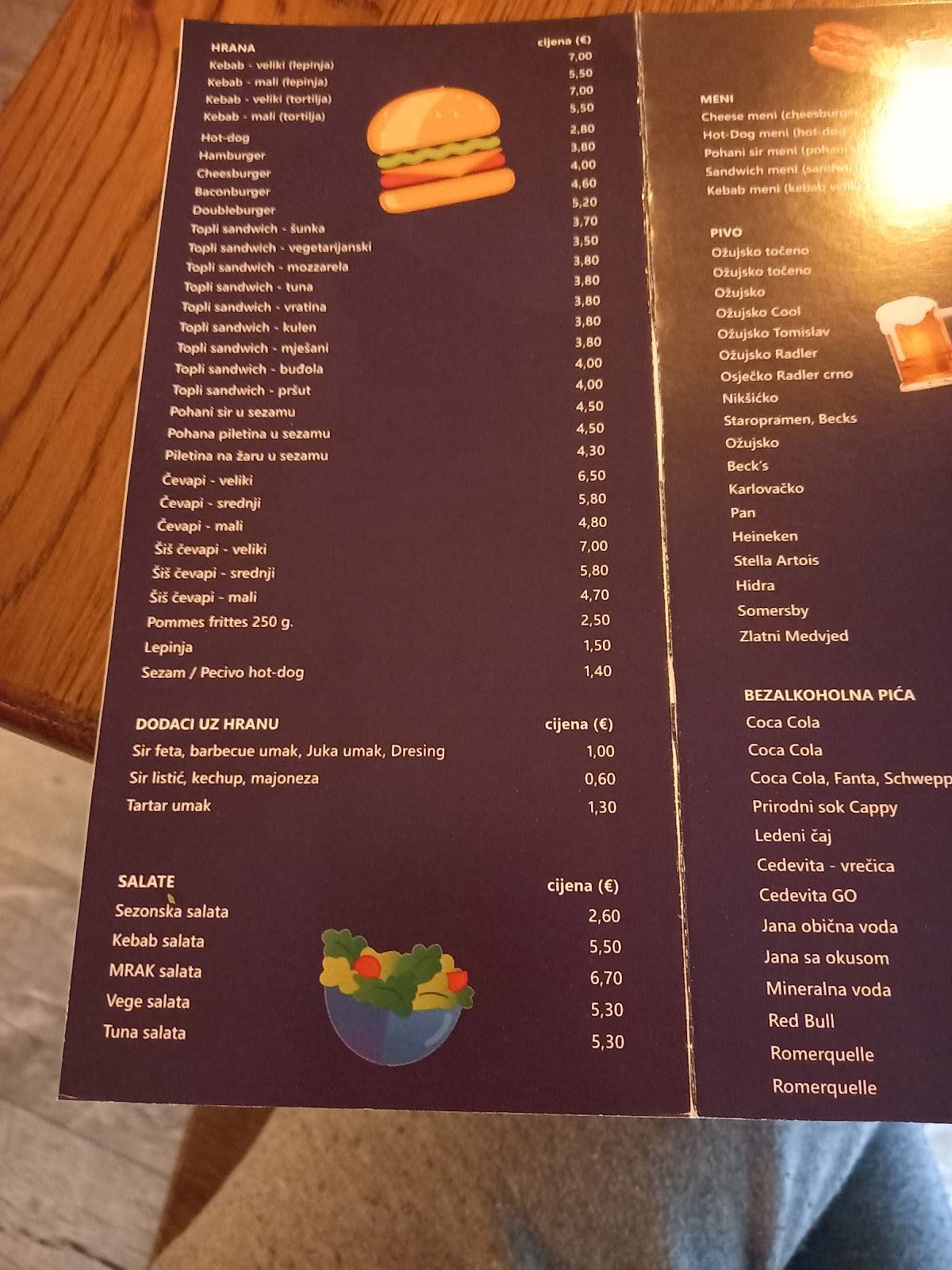 Menu di Fast Food Mrak 