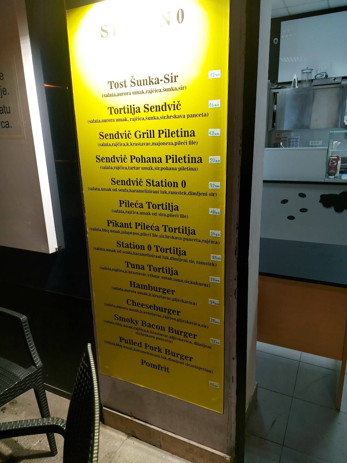 Menu di Fast Food Station 0 