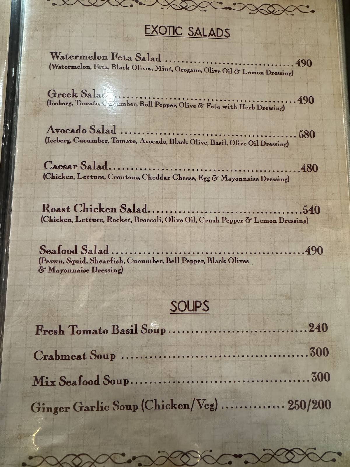 Fat Fish menu