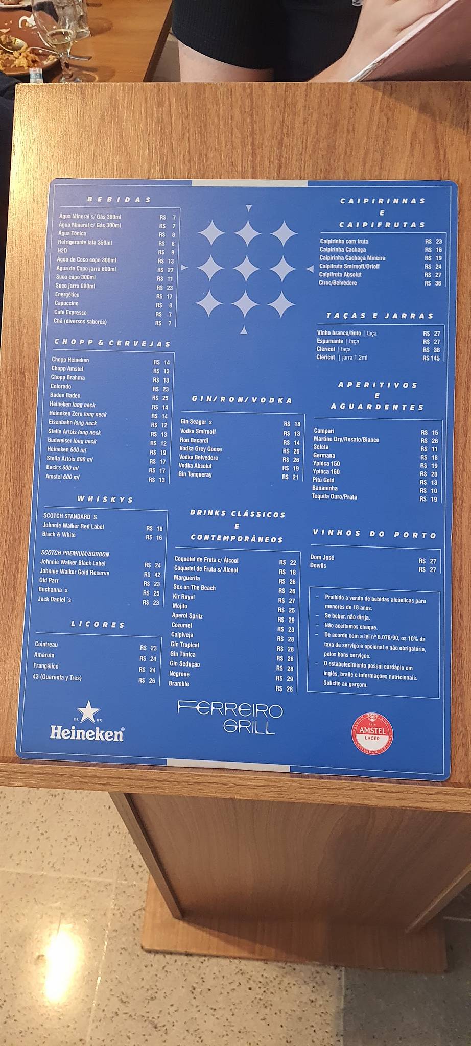 Ferreiro Grill Prime cardápio