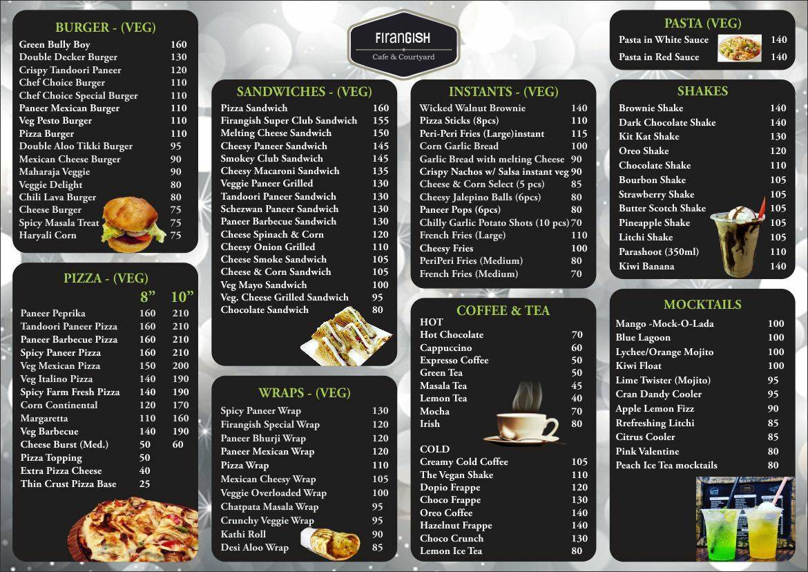 Firangish Cafe & Courtyard menu