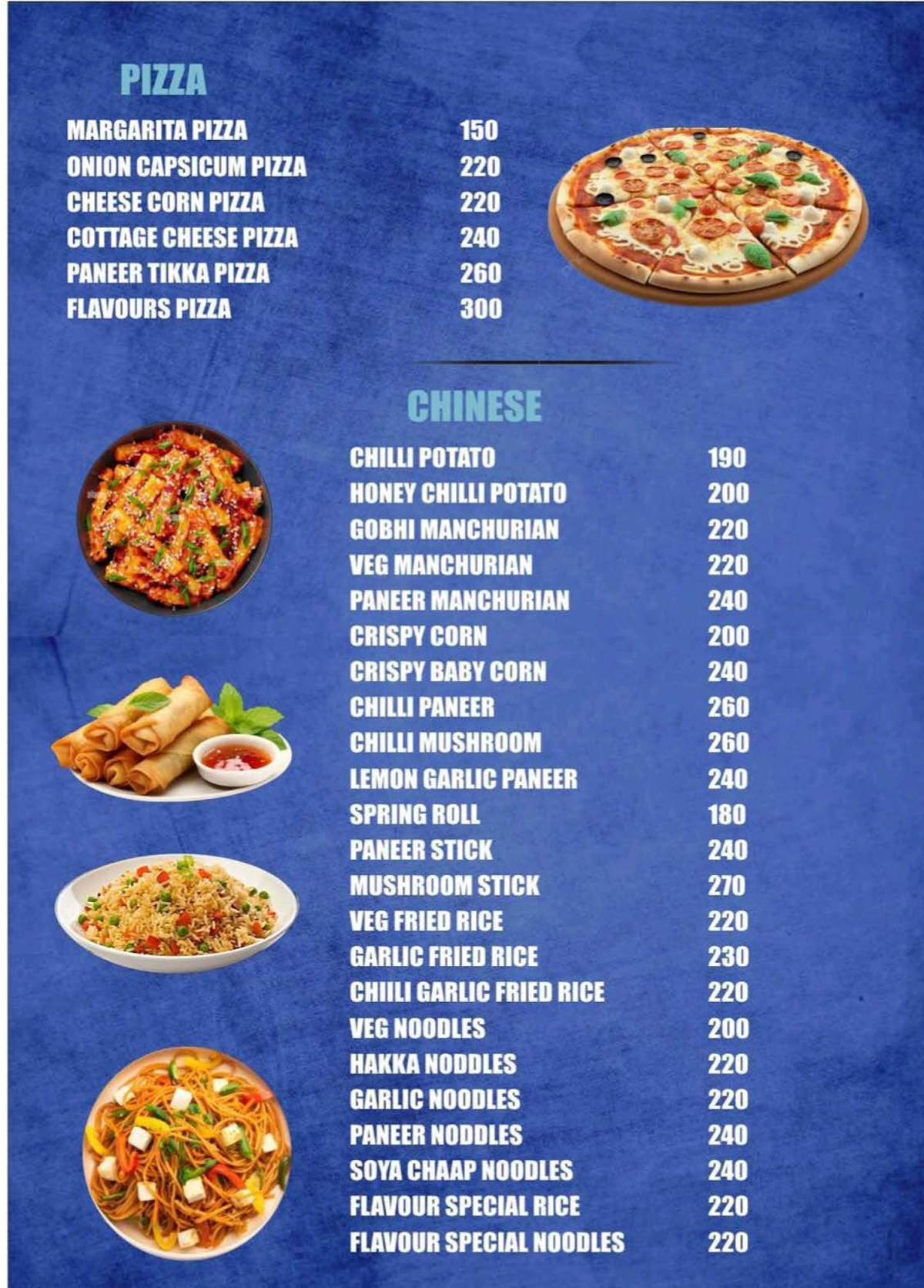 FLAVOURS RESTAURANT { PURE VEG BEST RESTAURANT MATHURA } menu