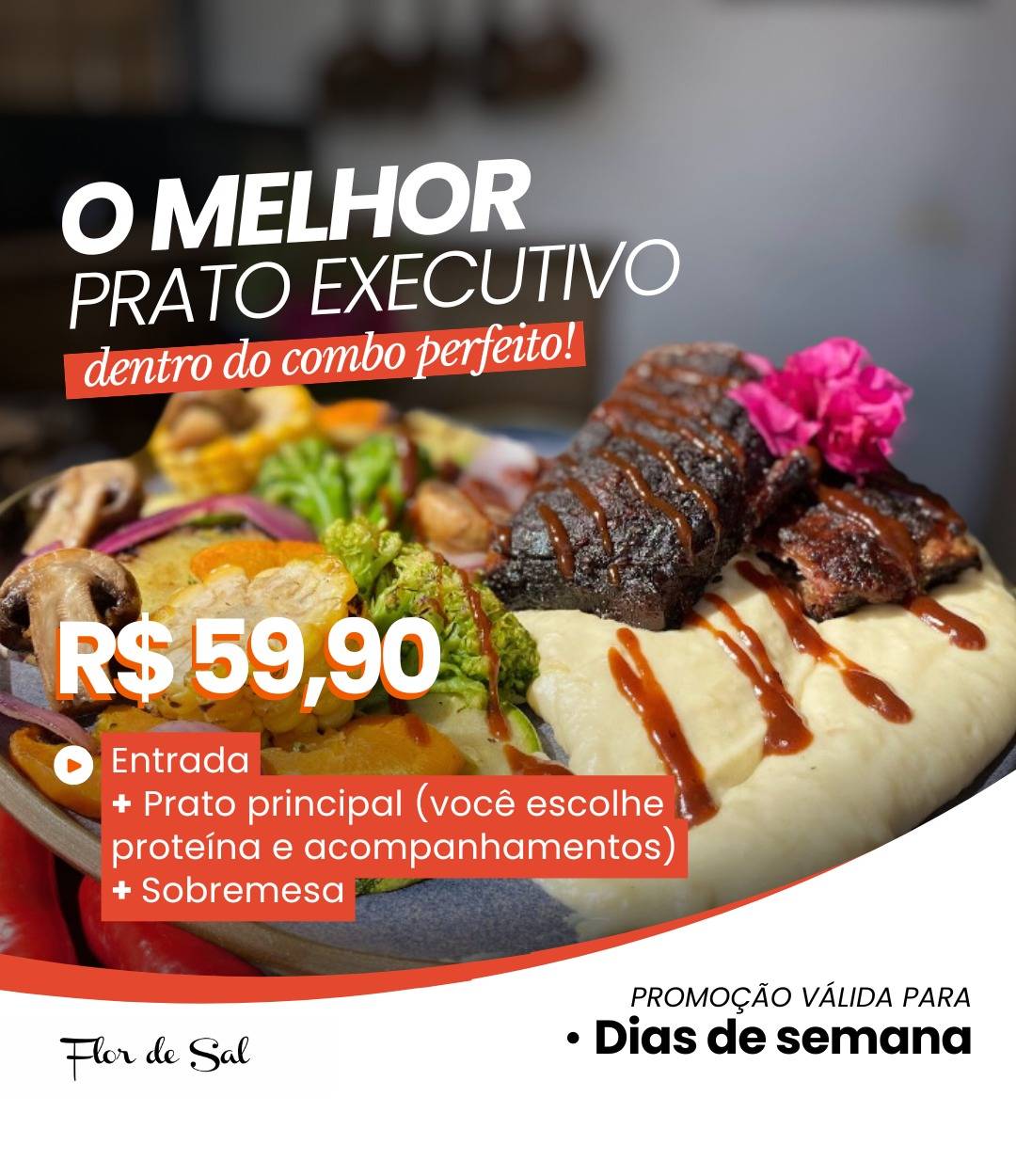 Flor de Sal Comida ao ar livre cardápio