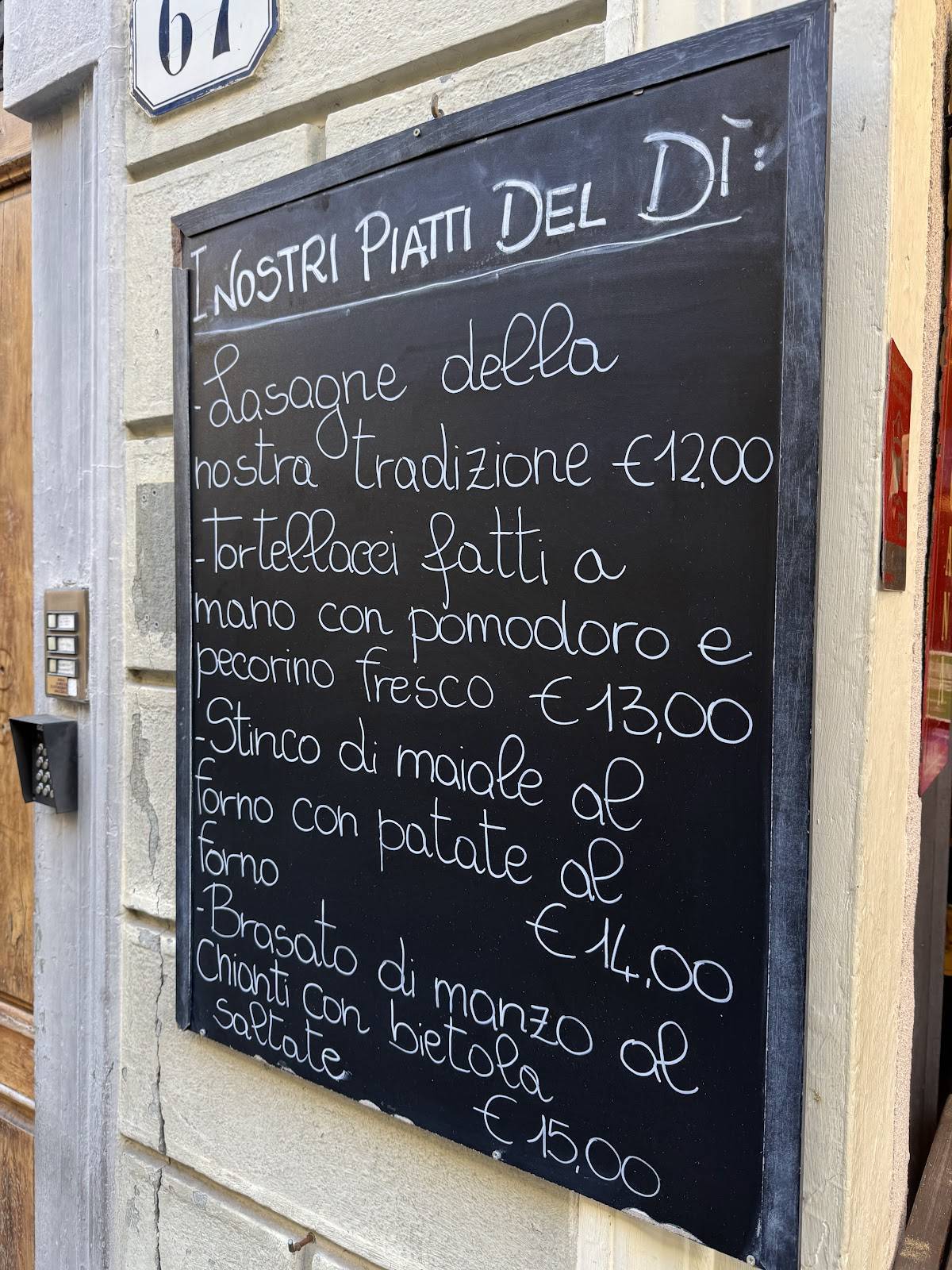 Menu di Trattoria Enzo & Piero
