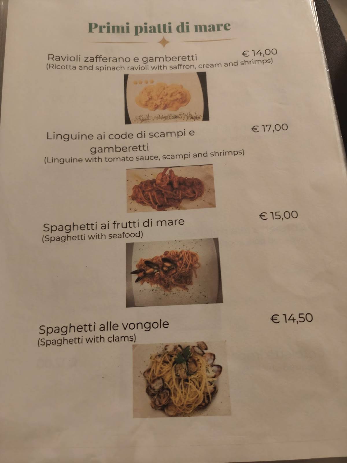 Menu di Fontana Ristorante Pizzeria 