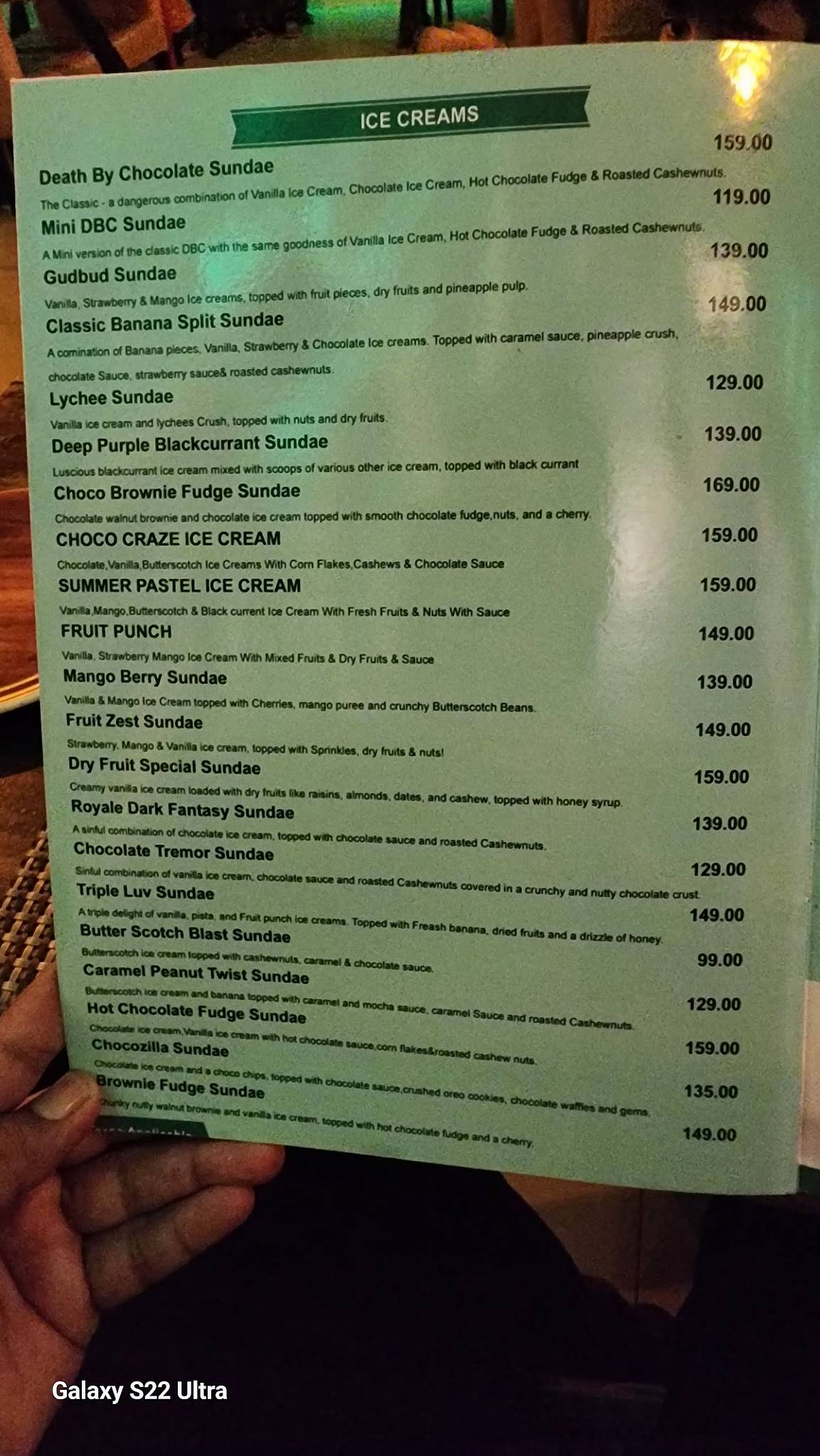 Foresta ( cafe and restaurant ) menu