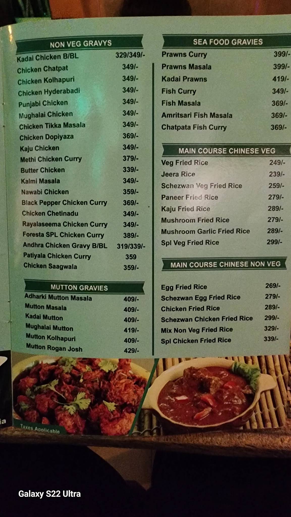 Foresta ( cafe and restaurant ) menu