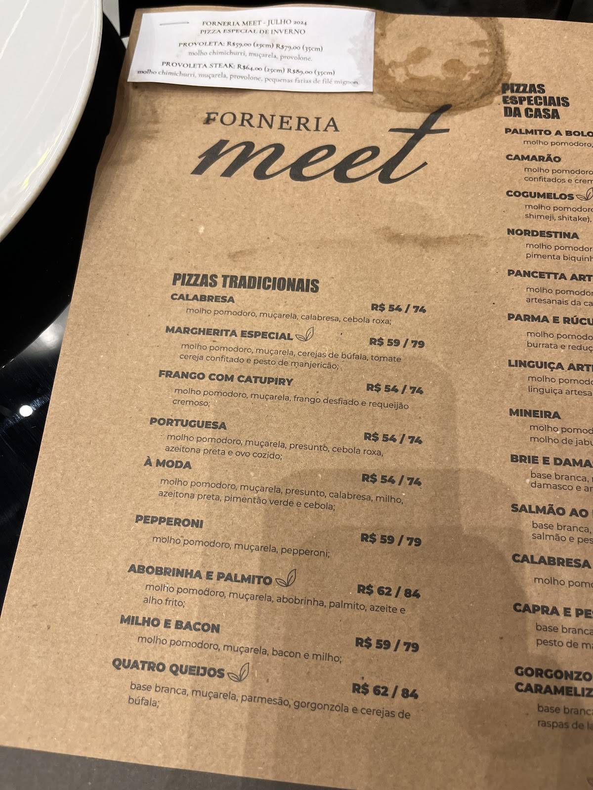 Forneria Meet cardápio