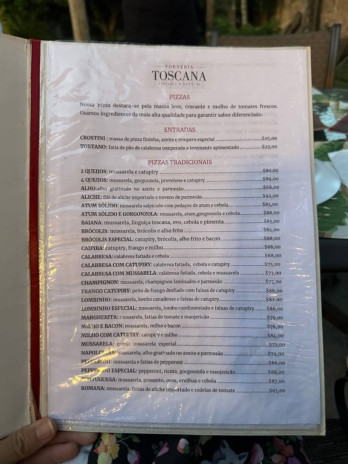 Forneria Toscana Pizzaria cardápio