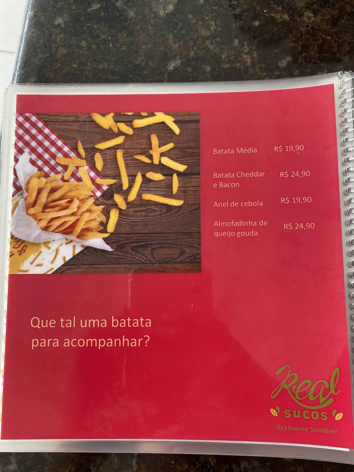 Real Sucos cardápio