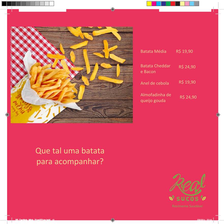 Real Sucos cardápio