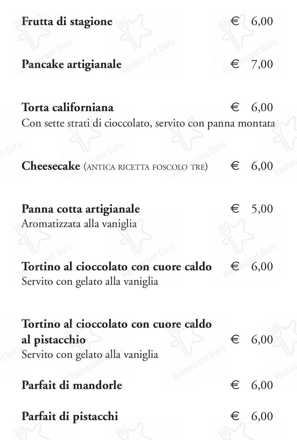 Коктейльная карта per Foscolo Tre in Palermo