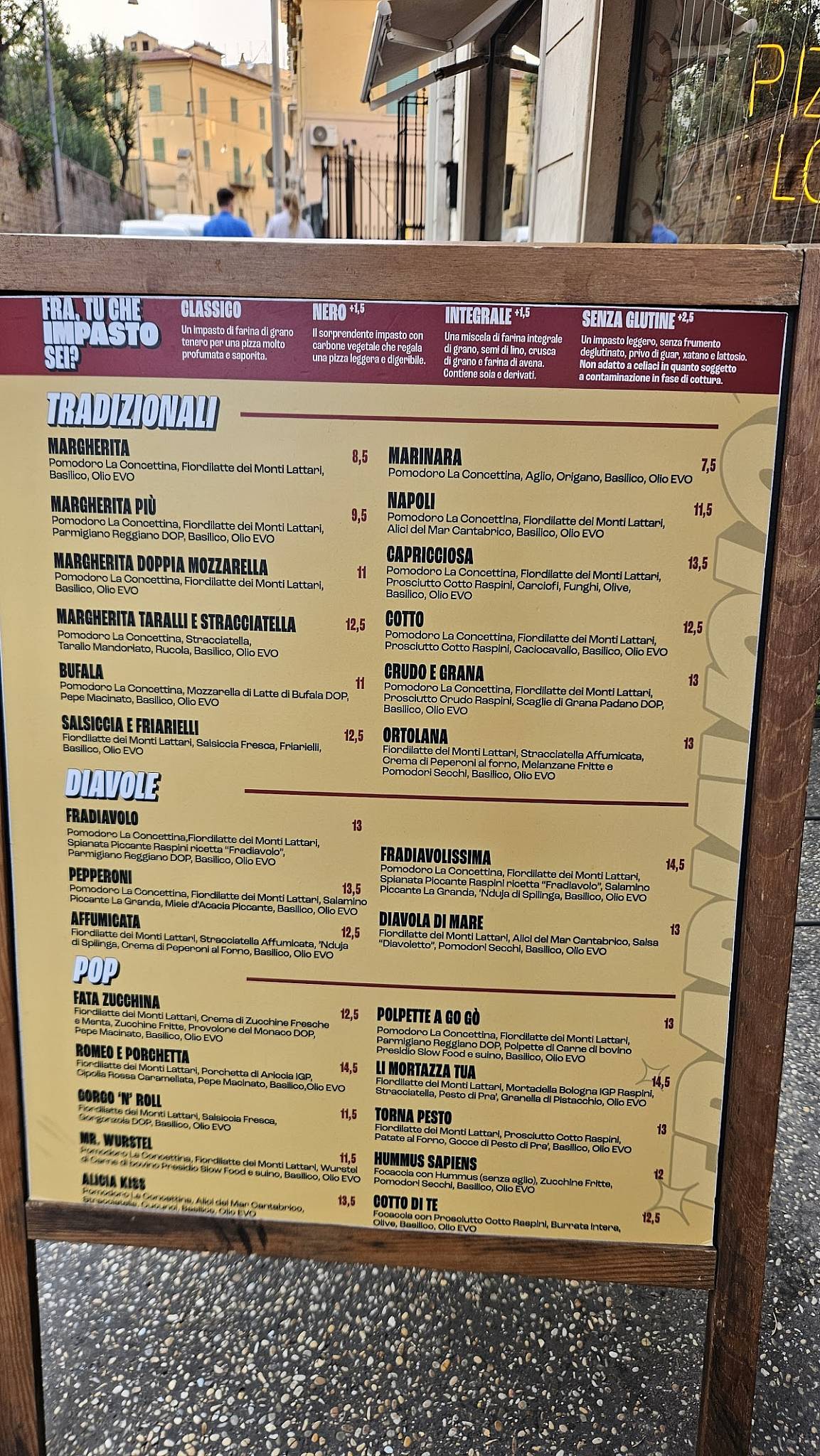 Menu di Pizzeria Frà Diavolo 