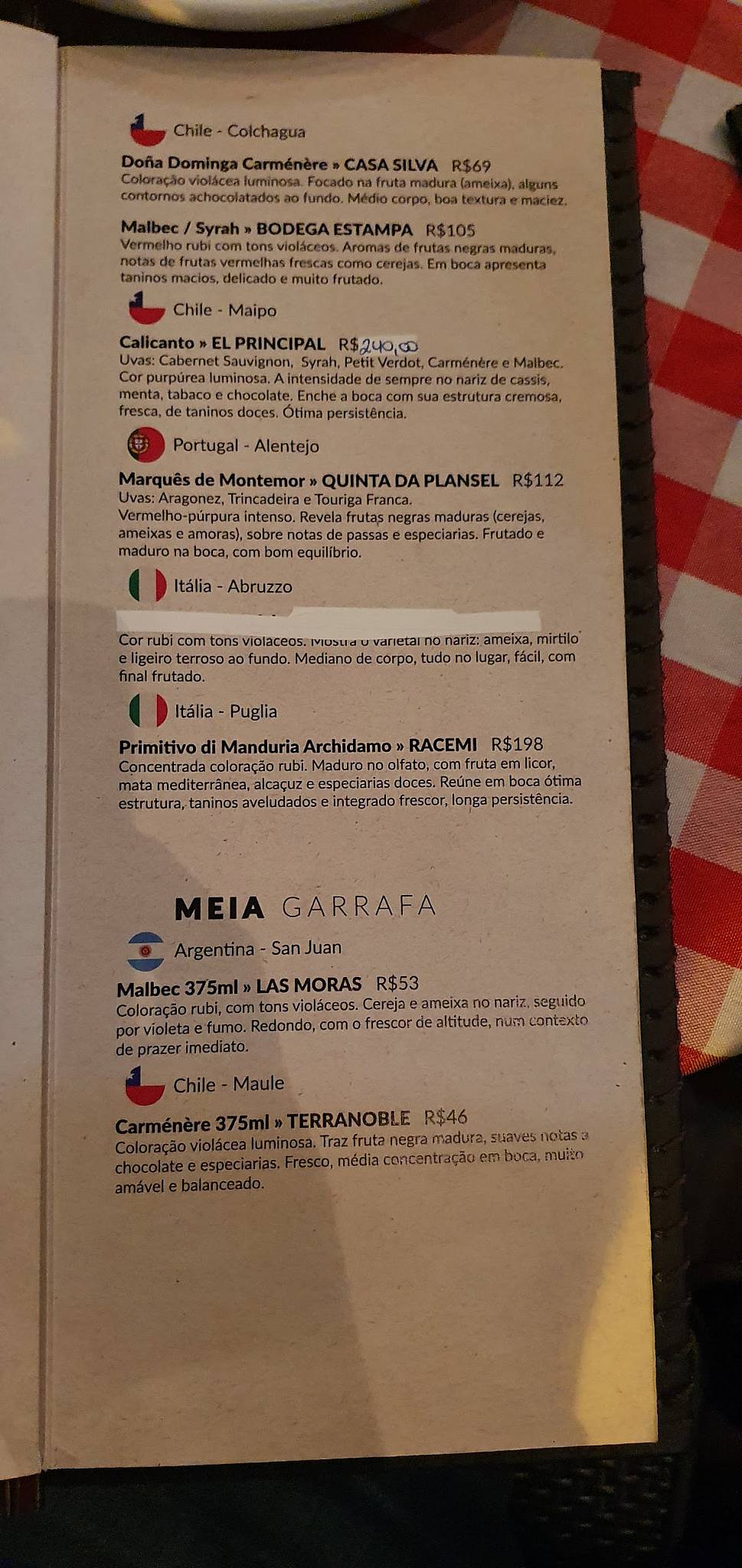 Frassini Trattoria cardápio