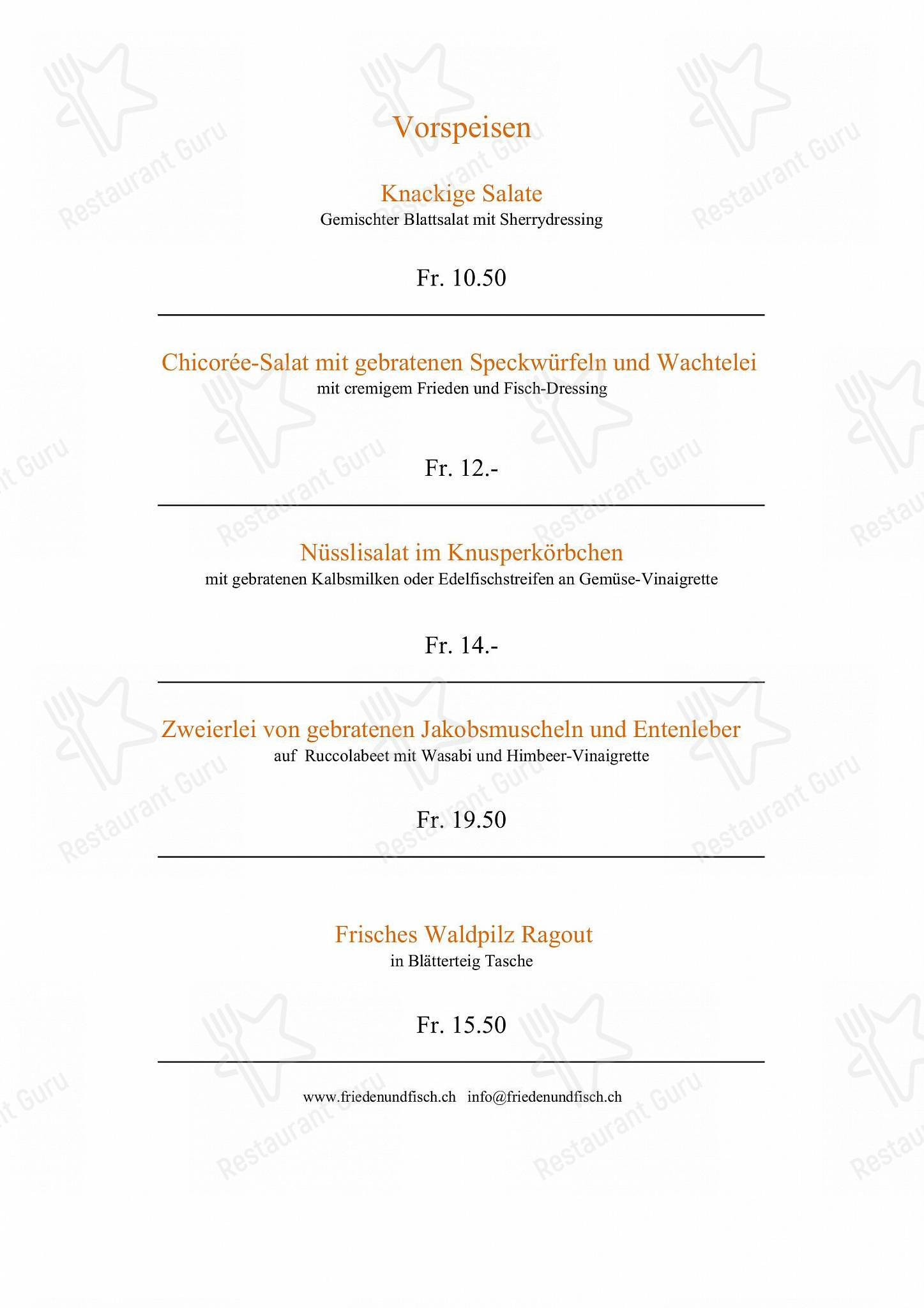 Коктейльная карта per Frieden und Fisch ristorante