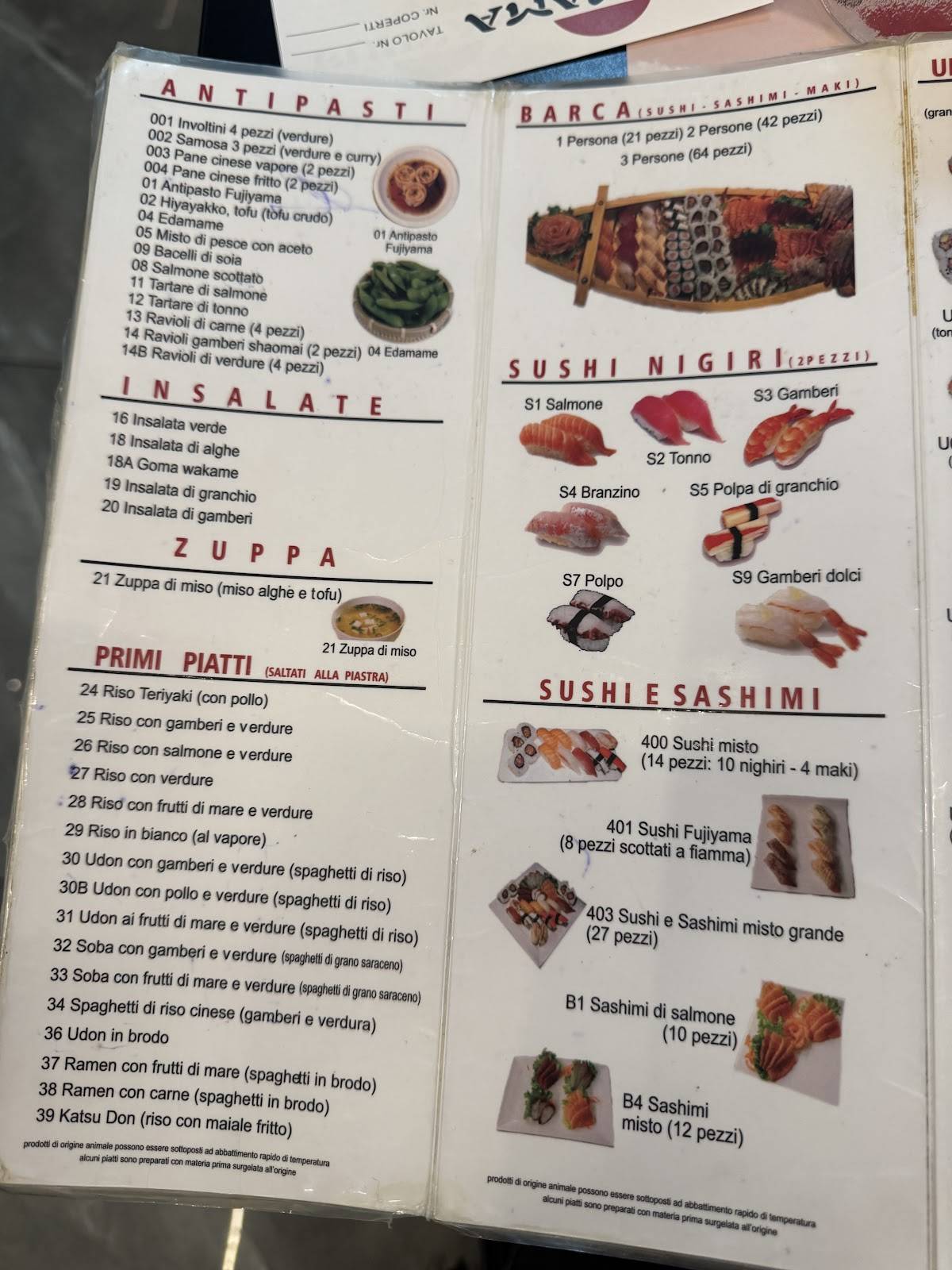 Menu di Fujiyama 