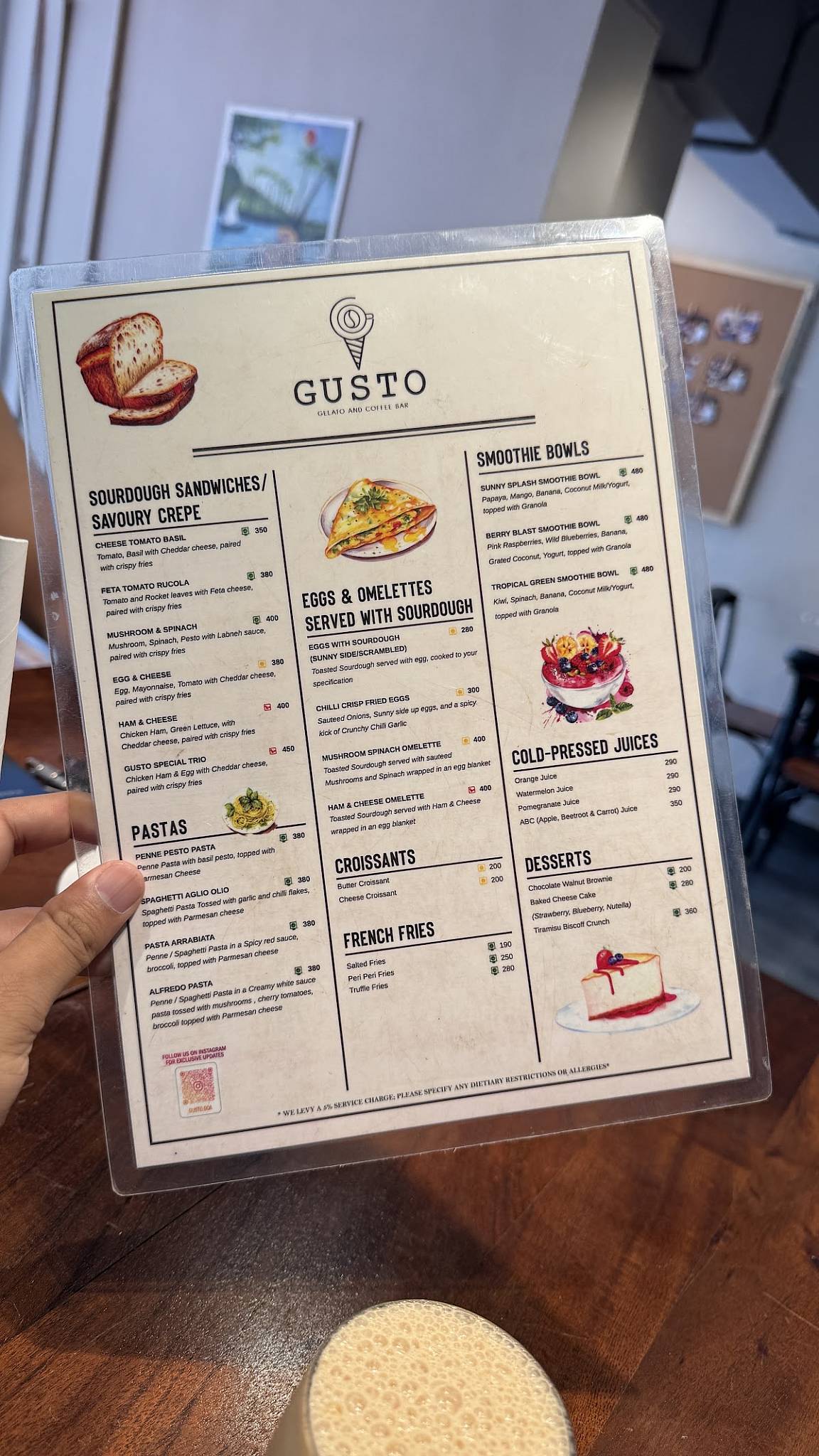 GUSTO - Gelato and Coffee Bar menu
