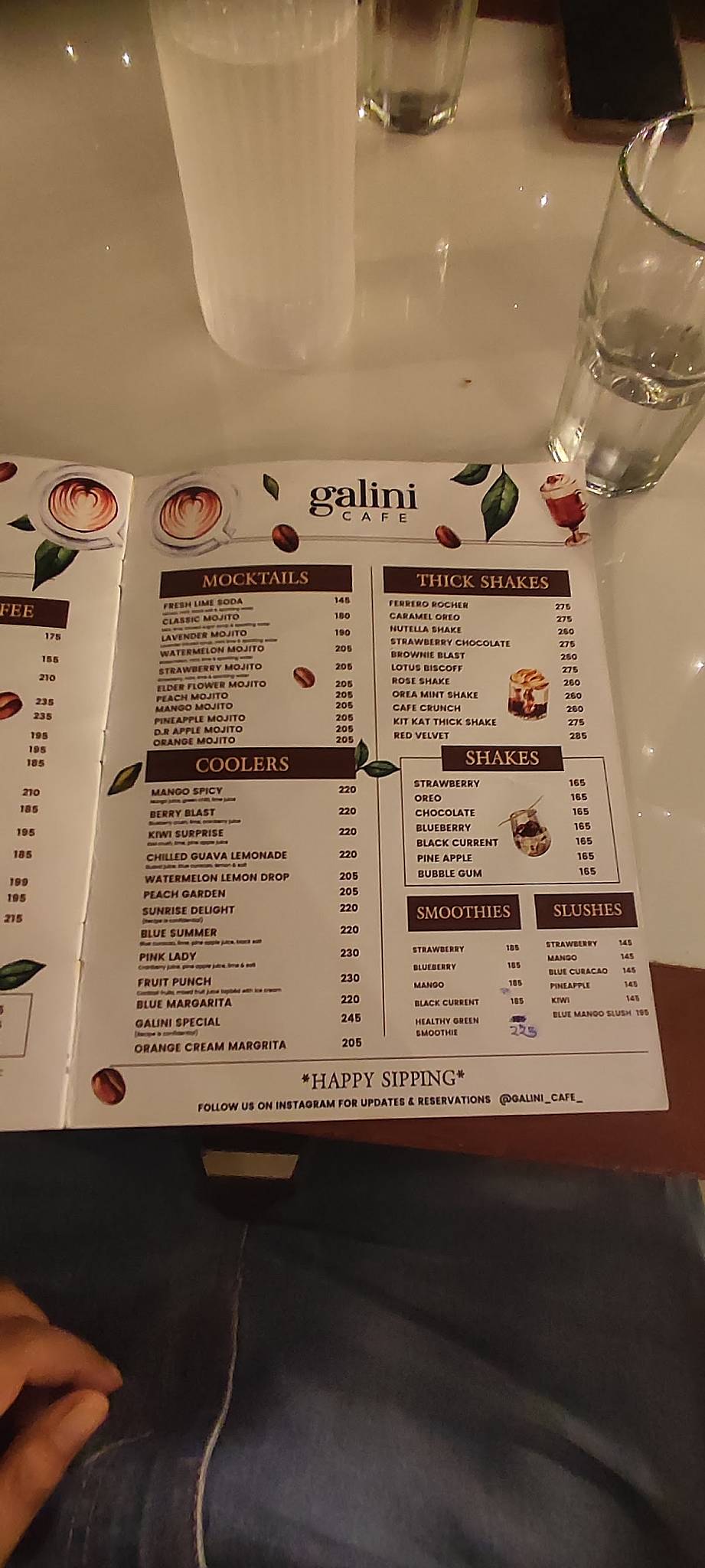 Galini Café menu