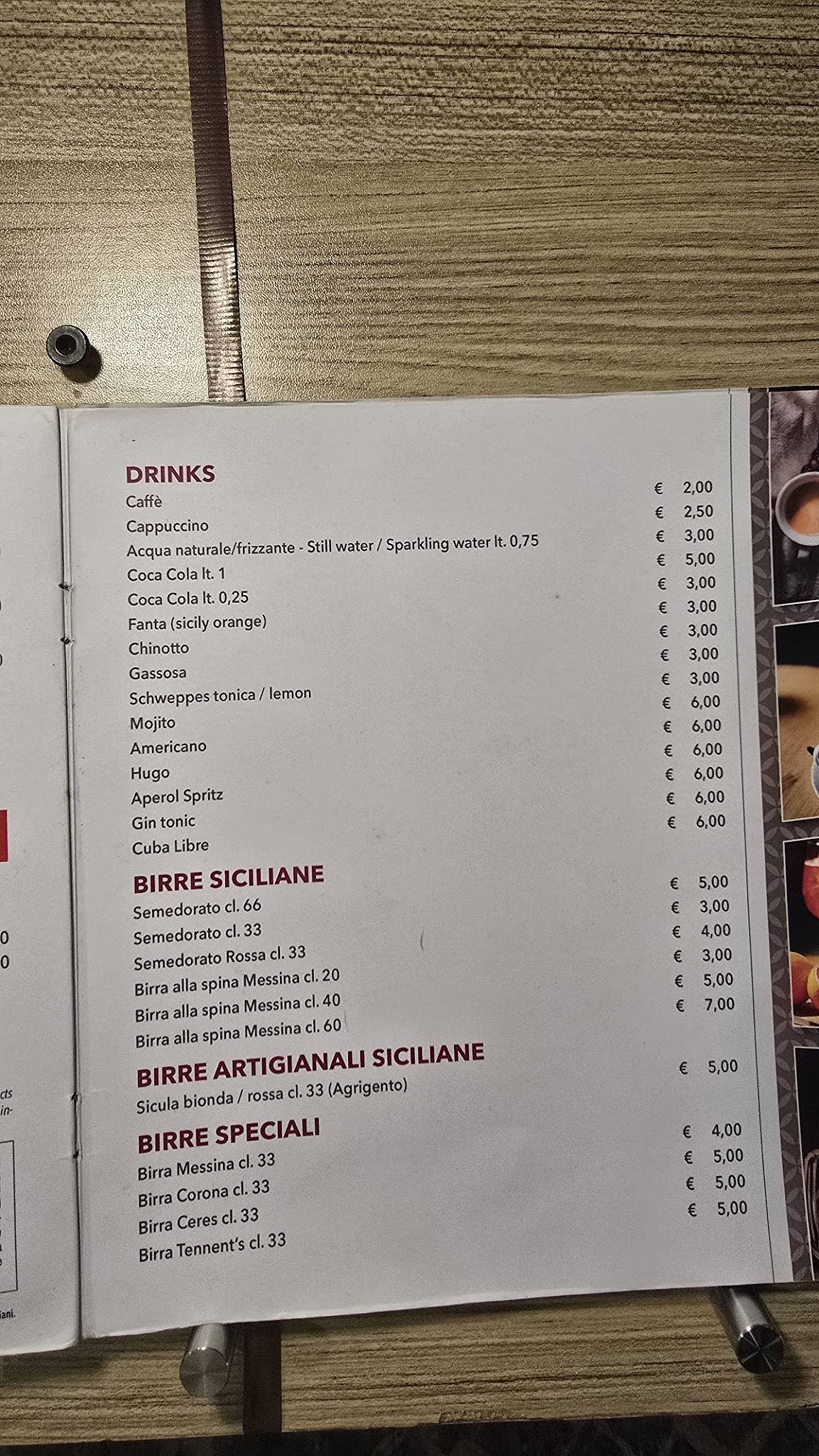 Menu di Gambrinus Ristobar & Pizzeria 