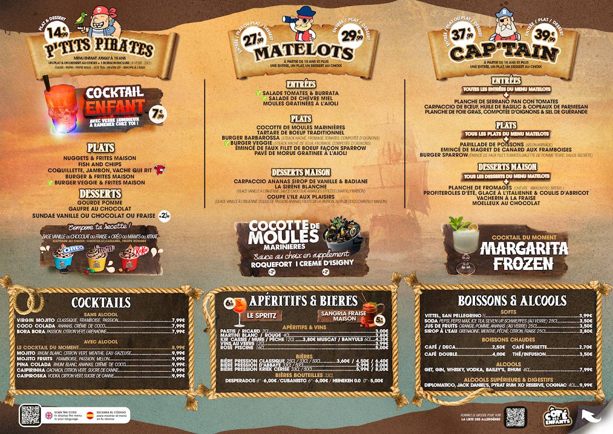 Menu de Gang de Pirates