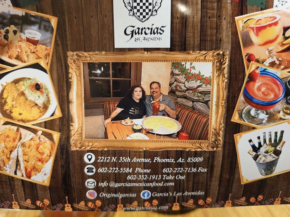 Menu at Garcia's Las Avenidas restaurant, Phoenix