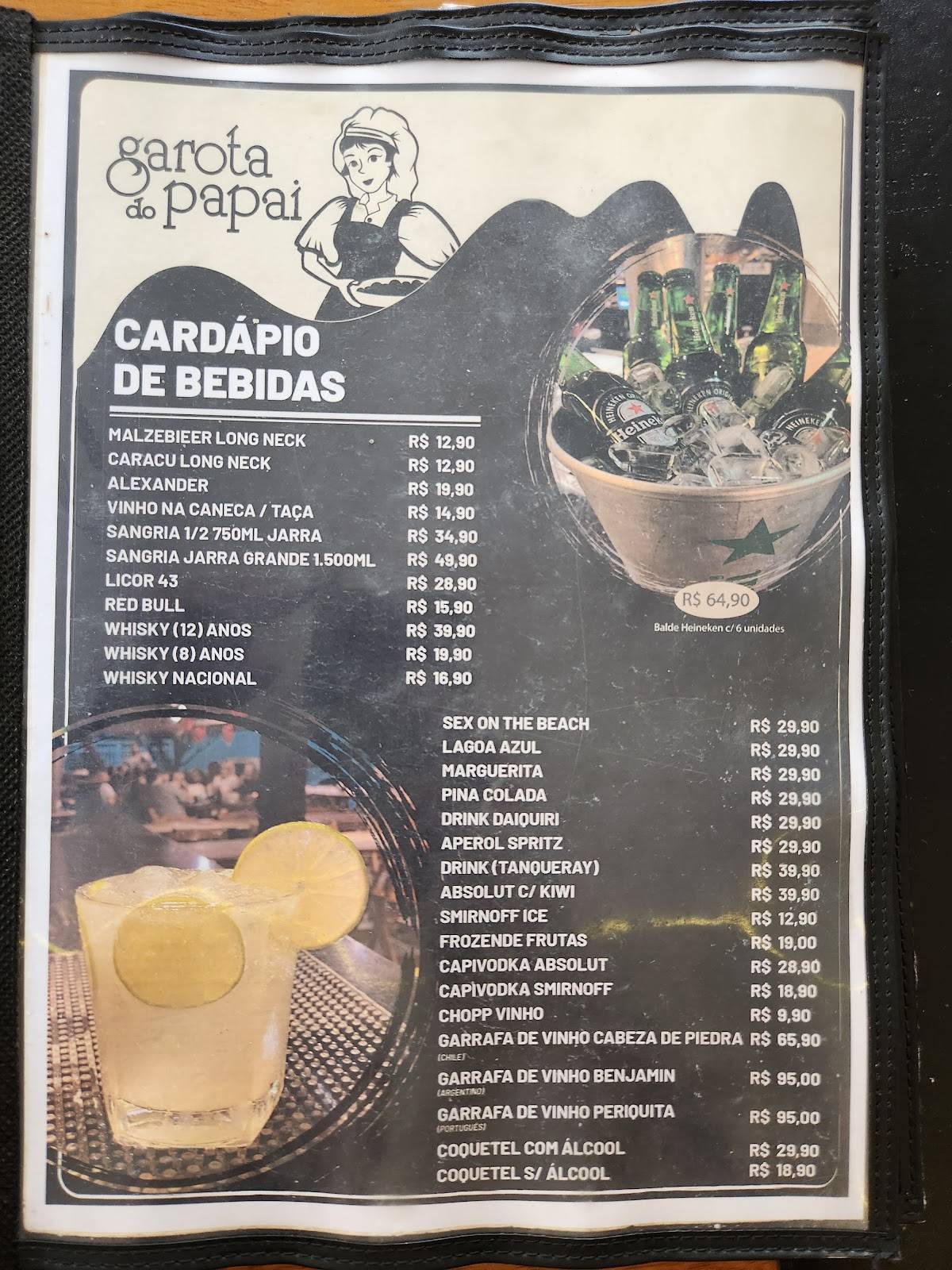 Garota do Papai cardápio