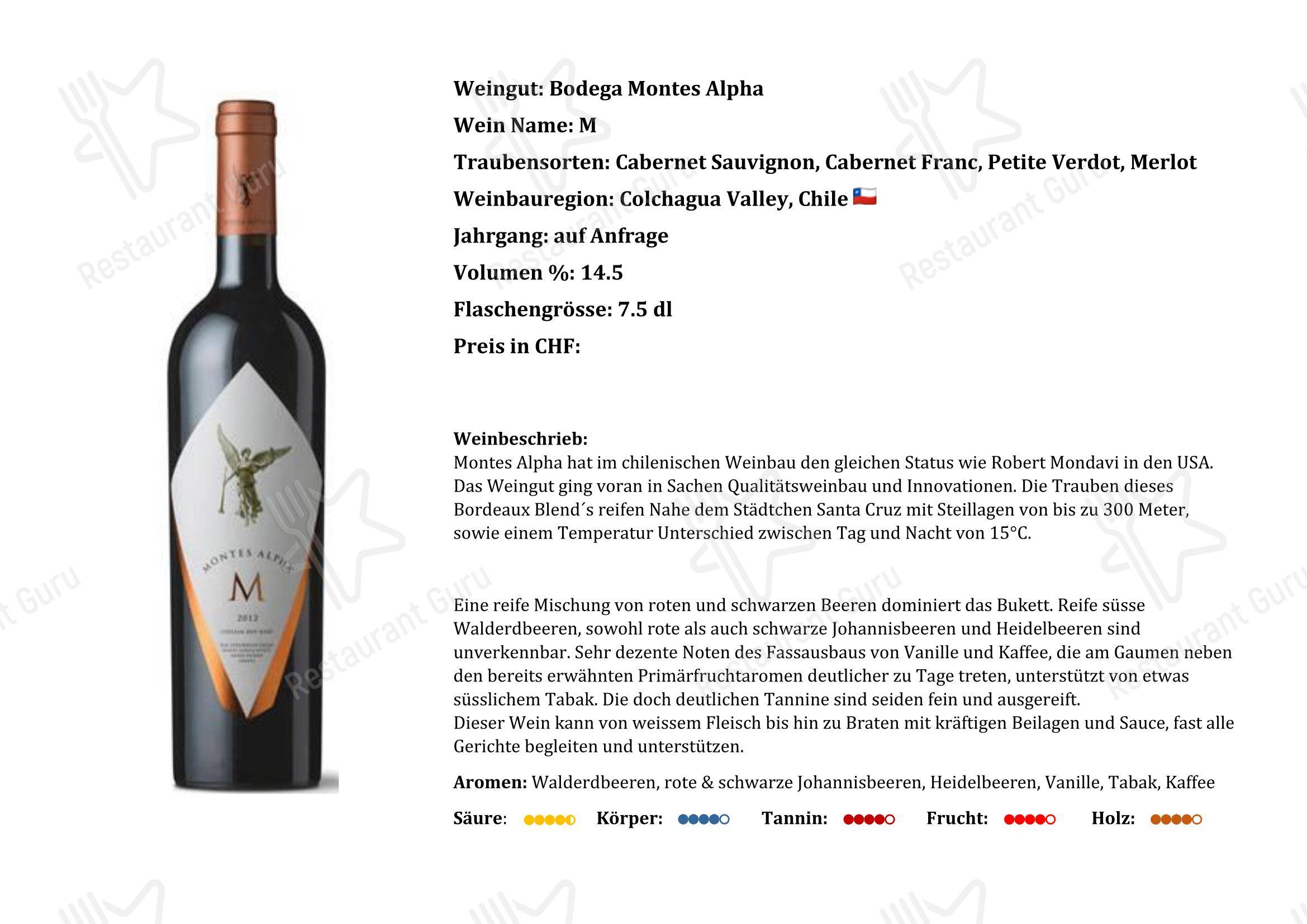 Коктейльная карта per Gasthaus Alp Scheidegg ristorante